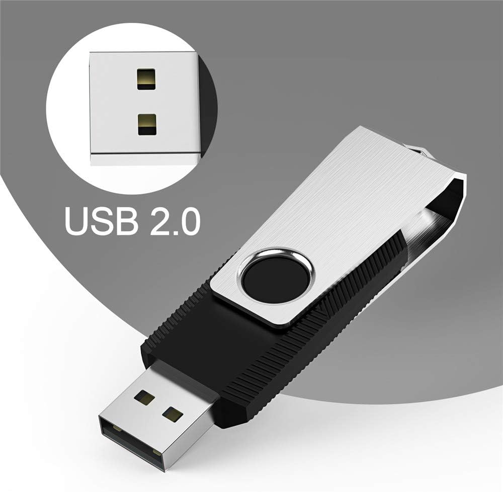 KEXIN Bulk USB 50 Pack 1GB USB Flash Drives Flash Drive Thumb Drive Bulk Flash Drives Swivel USB 2.0 (1G, 50PCS, Black)