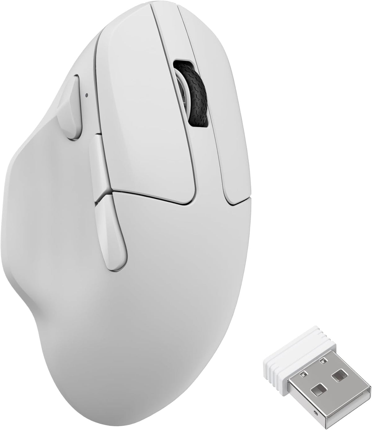 Keychron M7 8K Wireless Mouse, 30K DPI Optical Computer Mice, 2.4 GHz/Bluetooth/Wired with Macro Button 66g Lightweight Ergonomic, Up to 140 Hours Worktime for Laptop macOS/Windows - White