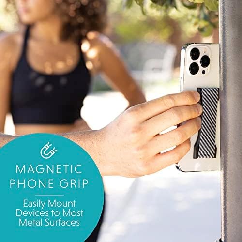 LOVEHANDLE PRO Premium Phone Grip - Silicone Phone Strap - Magnetic Phone Mount and Kickstand for Smartphone and Tablet - Leopard