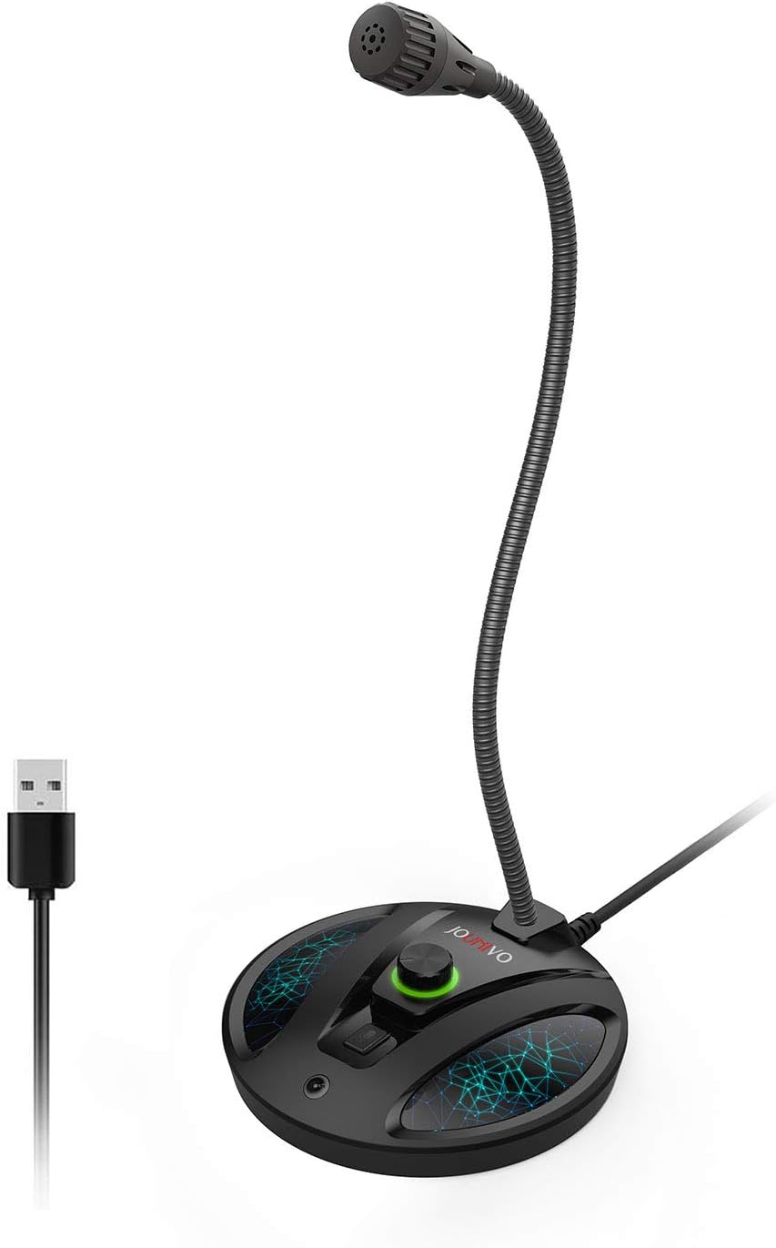 JOUNIVO USB Recording Microphone, Computer PC Podcast Condenser Cardioid Mic with Mute Button & LED Indicator for Laptop, Mac, PS4 - Vocal, Podcasting, Skype, YouTube, Streaming (JV603PRO)