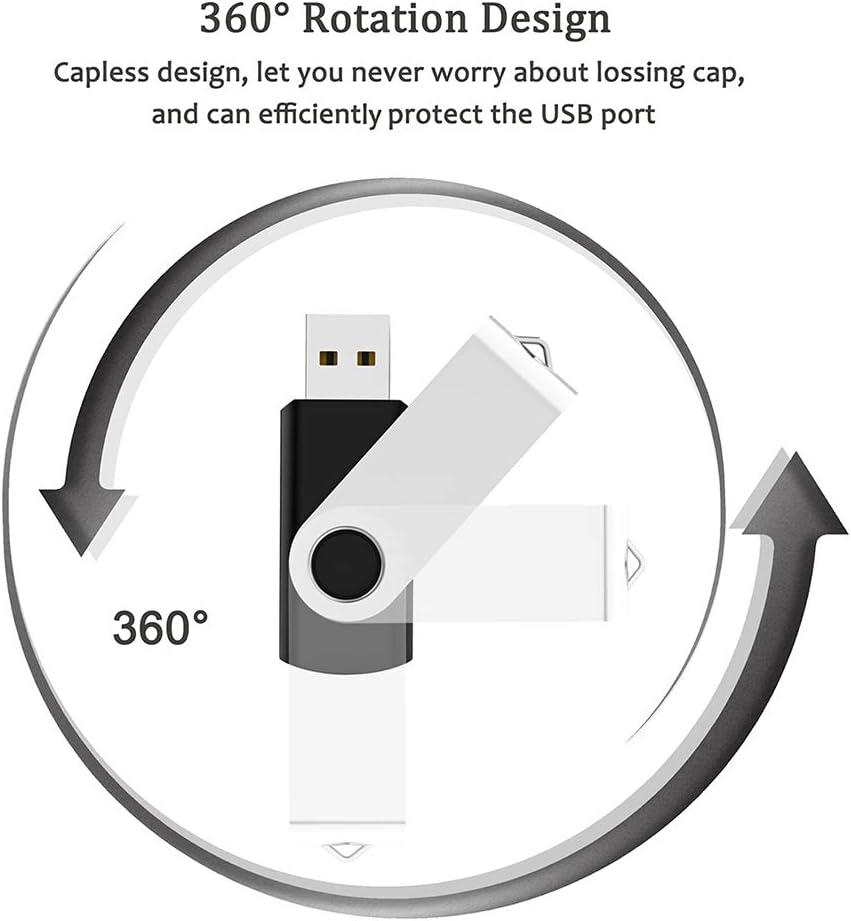 USB Flash Drive 16GB 50 Pack, Bulk USB 2.0 Flash Drives Thumb Drive Swivel Memory Stick Jump Drive Pen Drive,16 gig 50 Pieces
