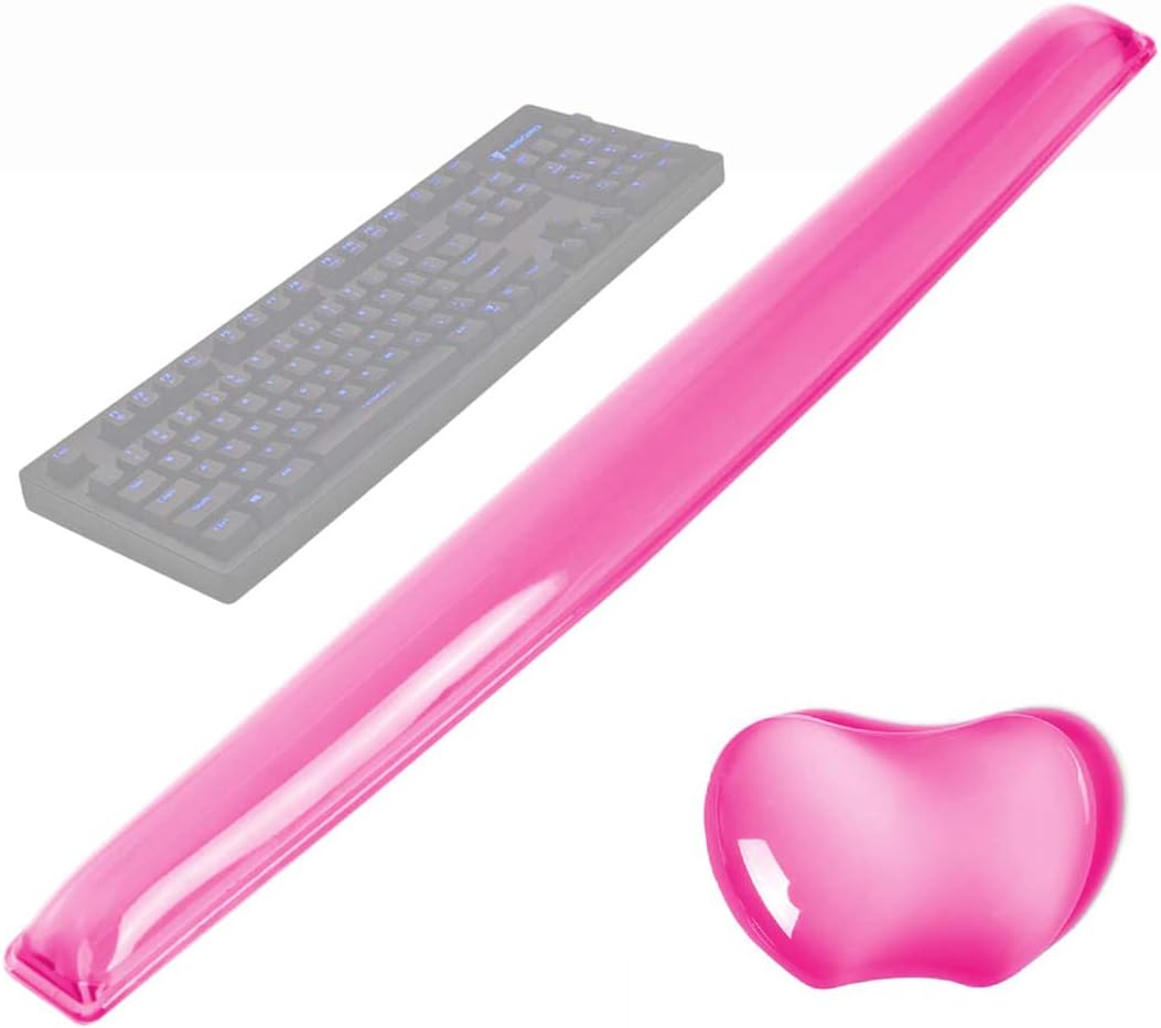 Silicone Gel Keyboard Wrist Rest Set Plus Keyboard & Mouse Wrist Support Pad Office, Computer, Laptop, Mac - Durable, Comfortable and Pain Relief