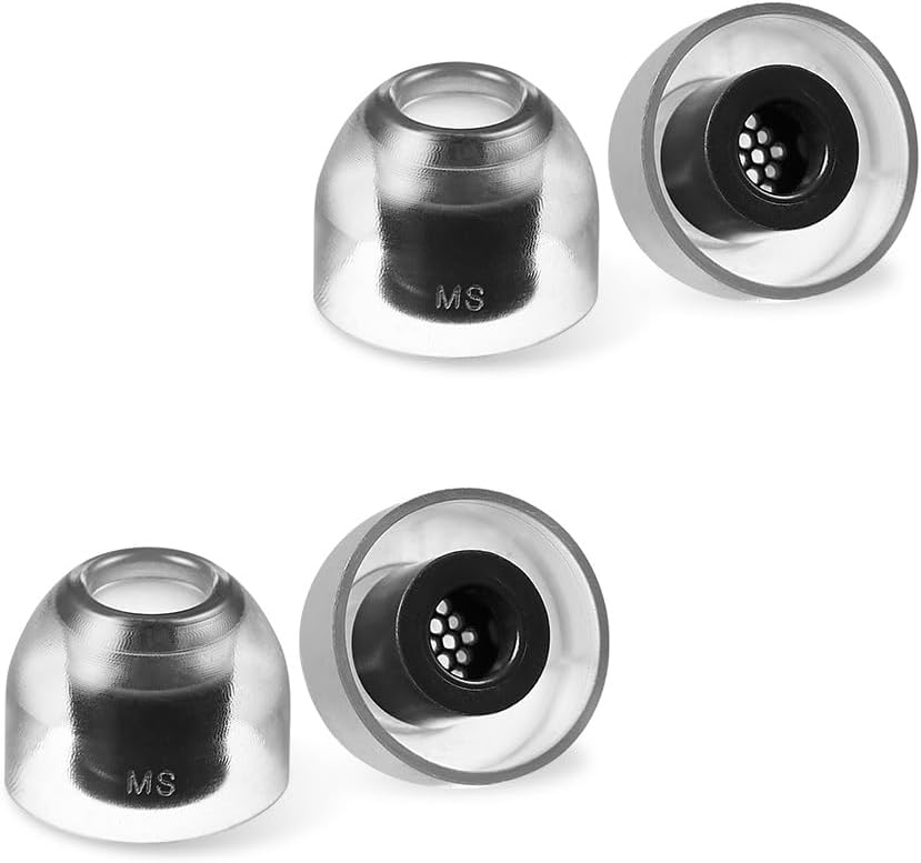 AZLA SednaEarfit Crystal Standard 2 - Earbud Tips for Wireless Headphones - Noise Canceling Earbuds Replacement Tips Eartips Compatible with Sony WF-1000XM5, Beats, Sennheiser, Jabra (2 Pair, MS)