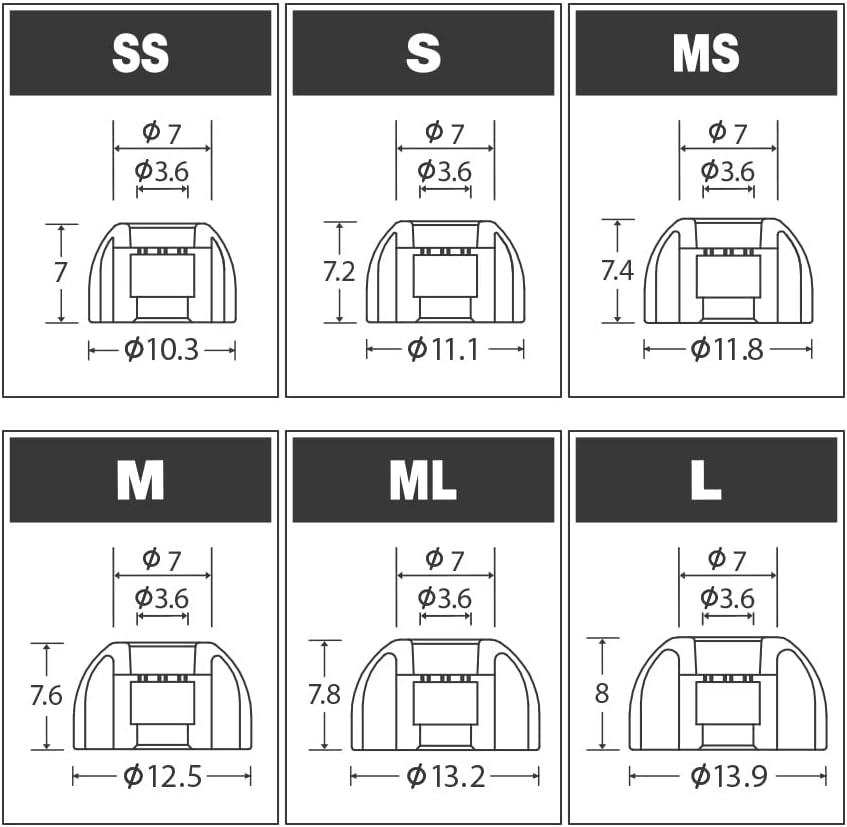AZLA SednaEarfit MAX Standard (S) - Earbud Tips for Wireless Headphones - Noise Canceling Earbuds Replacement Tips - Eartips Compatible with Sony, Samsung, Beats, JLab, Sennheiser, Shure