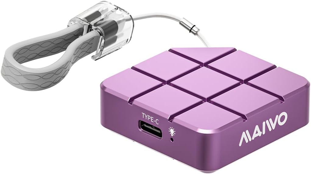 MAIWO 256GB Portable SSD External Solid State Drive, USB 3.2 GEN 2 Type-C Up to 1050MB/s, Mini PSSD for iPhone 15 Pro Max MacBook Pro PS5, Aluminum (Pinkish Purple)