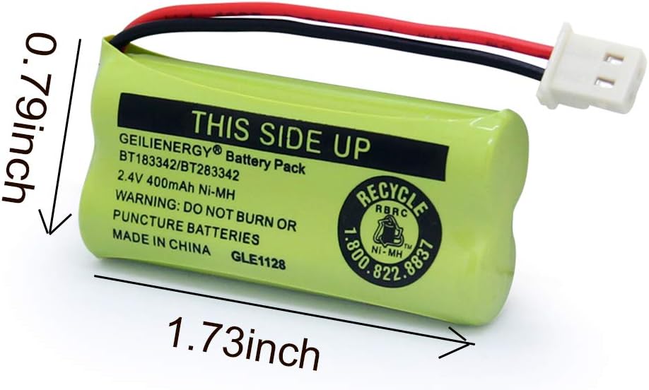 GEILIENERGY BT162342/BT262342 Battery Compatible for BT183342/BT283342 BT166342/BT266342 VTech CS6114 CS6419 CS6719 at&T EL52300 CL80111 Cordless Phone (Pack of 2)