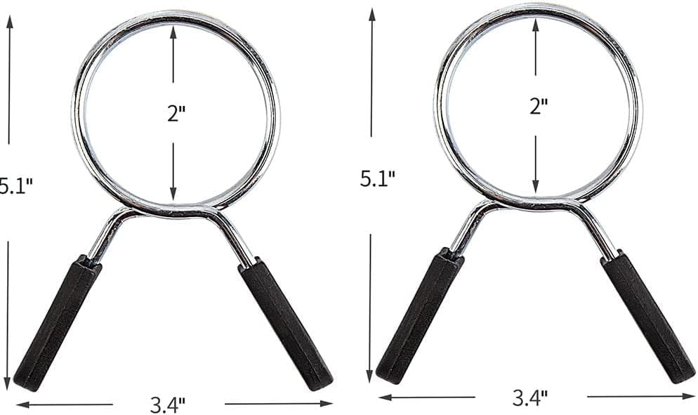 Barbell Clips Olympic Barbell Clamps Collars 2 Inches Weight Bars Lock Dumbbell Spring Clips Circlip Fitness Weightlifting Buckle 4 Pack