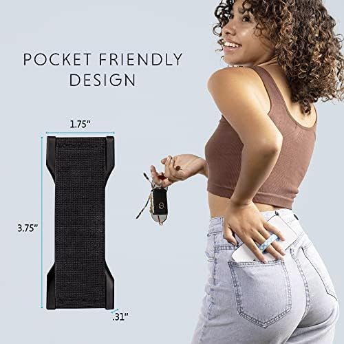 LOVEHANDLE PRO Premium Phone Grip - Silicone Phone Strap - Magnetic Phone Mount and Kickstand for Smartphone and Tablet - Black Leopard