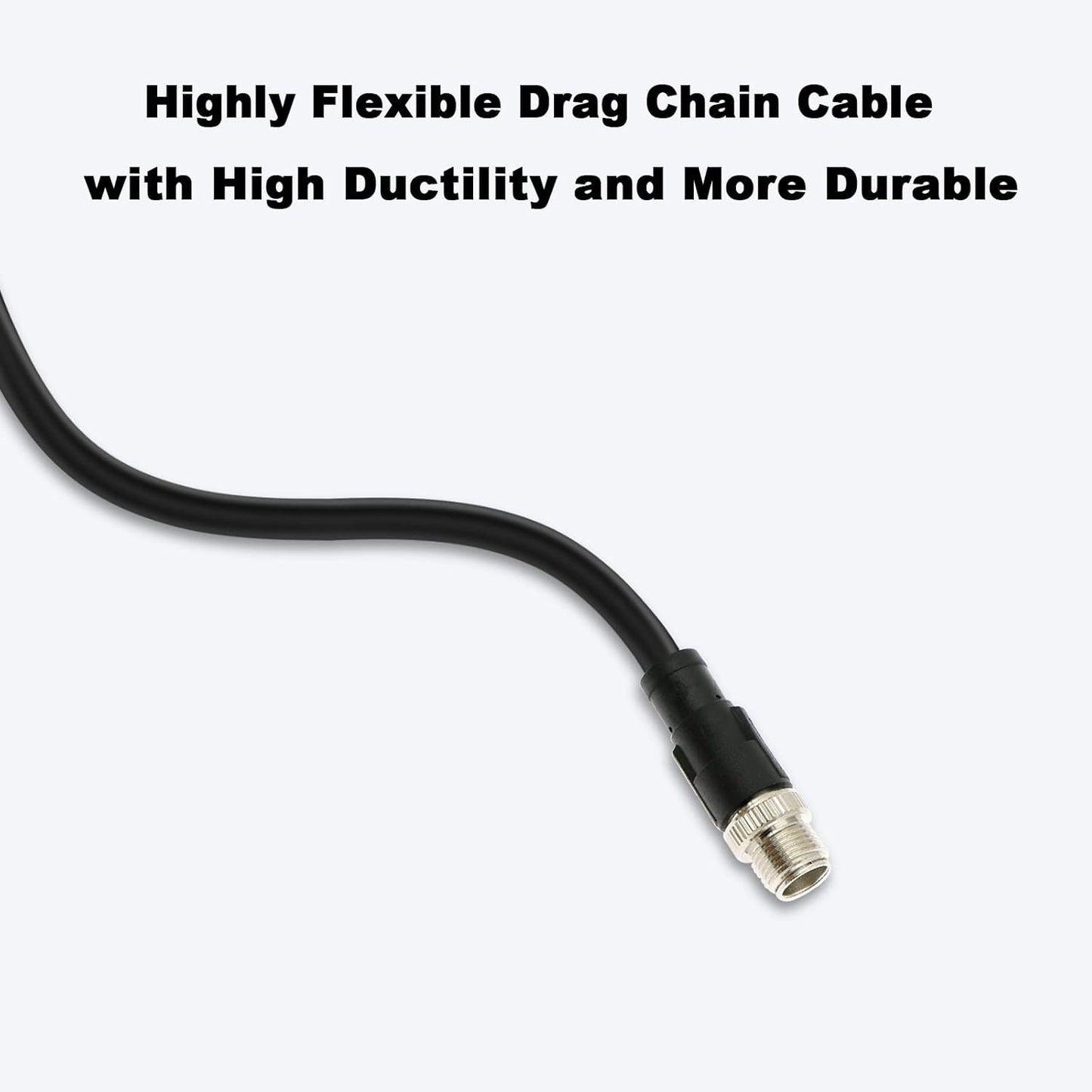 Alvin's Cables M12 X Coded 8 Pin Male to RJ45 Shielded Ethernet Cable M12 8 Position Cat6a Cable for Cognex Industrial Camera 8M/26ft
