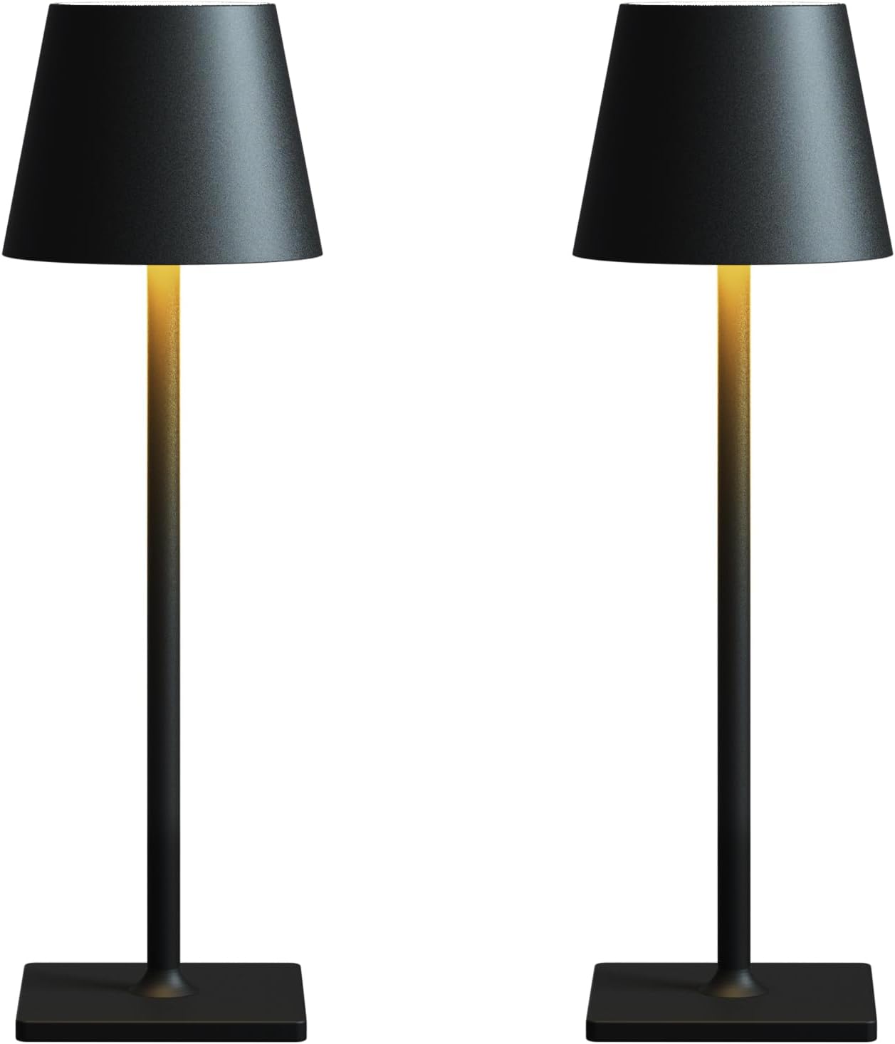 Cordless Table Lamp Rechargeable Lamps: 6000mAh Battery Operated Table Lamp Outdoor Waterproof, Touch Control, Portable Wireless Desk Lamp for Dinner/Bedroom/Restaurant(Black 2 Pack)