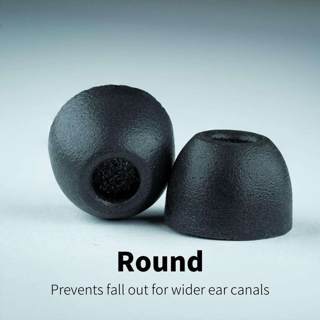 Comply 500 Core Series | Memory Foam Replacement IEM Ear Tips for KZ, Moondrop, FiiO Sennheiser & More | Superior Noise Isolation, Ultimate Comfort, Secure Fit | Variety, Black, Large (3 Pairs)