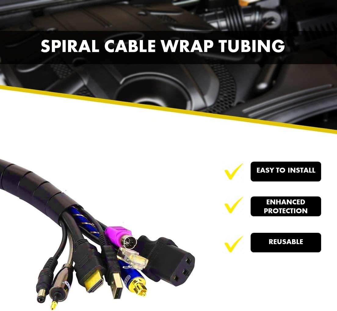 Kable Kontrol Vortex Spiral Cable Wrap - 1/4” Inch 100’ Feet Long - Hose Protector Flexible Polyethylene Wire Conduit Tubing Cable Sleeve Cord Cover to Organize Wires – Natural