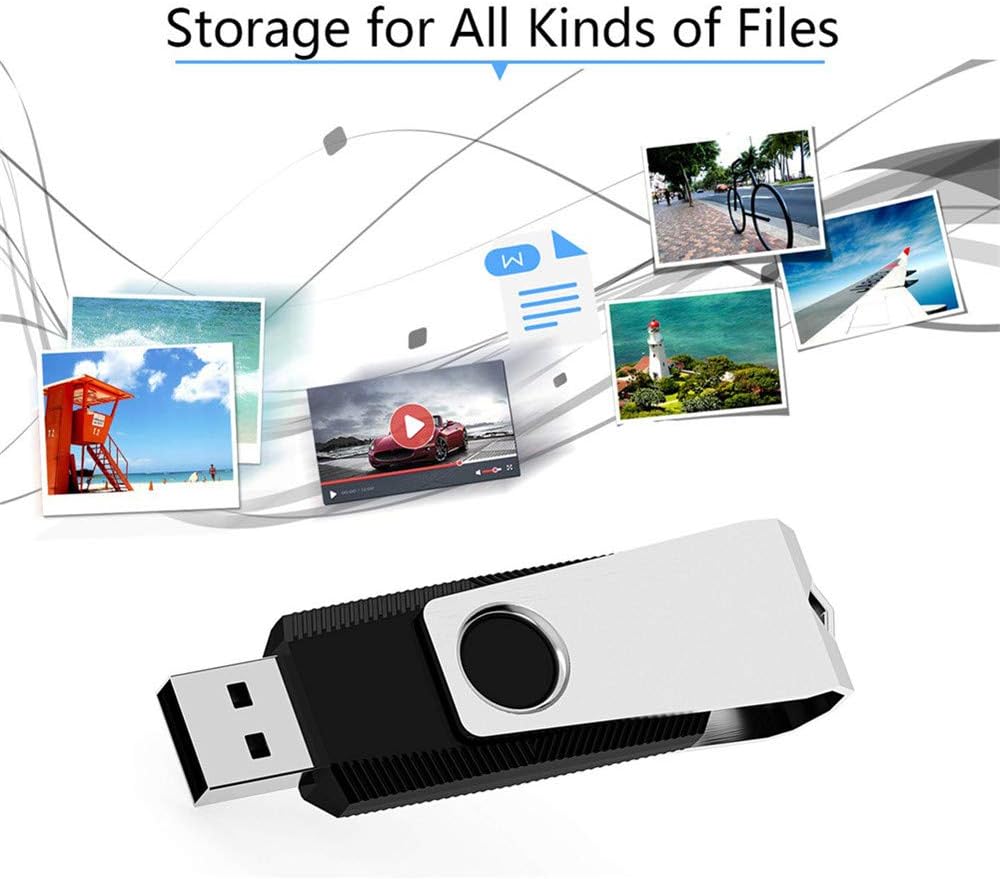 KEXIN 4GB USB Flash Drive 50 Pack - Thumb Drive Bulk Memory Stick Pen Drives With Swivel Design, USB 2.0, Black