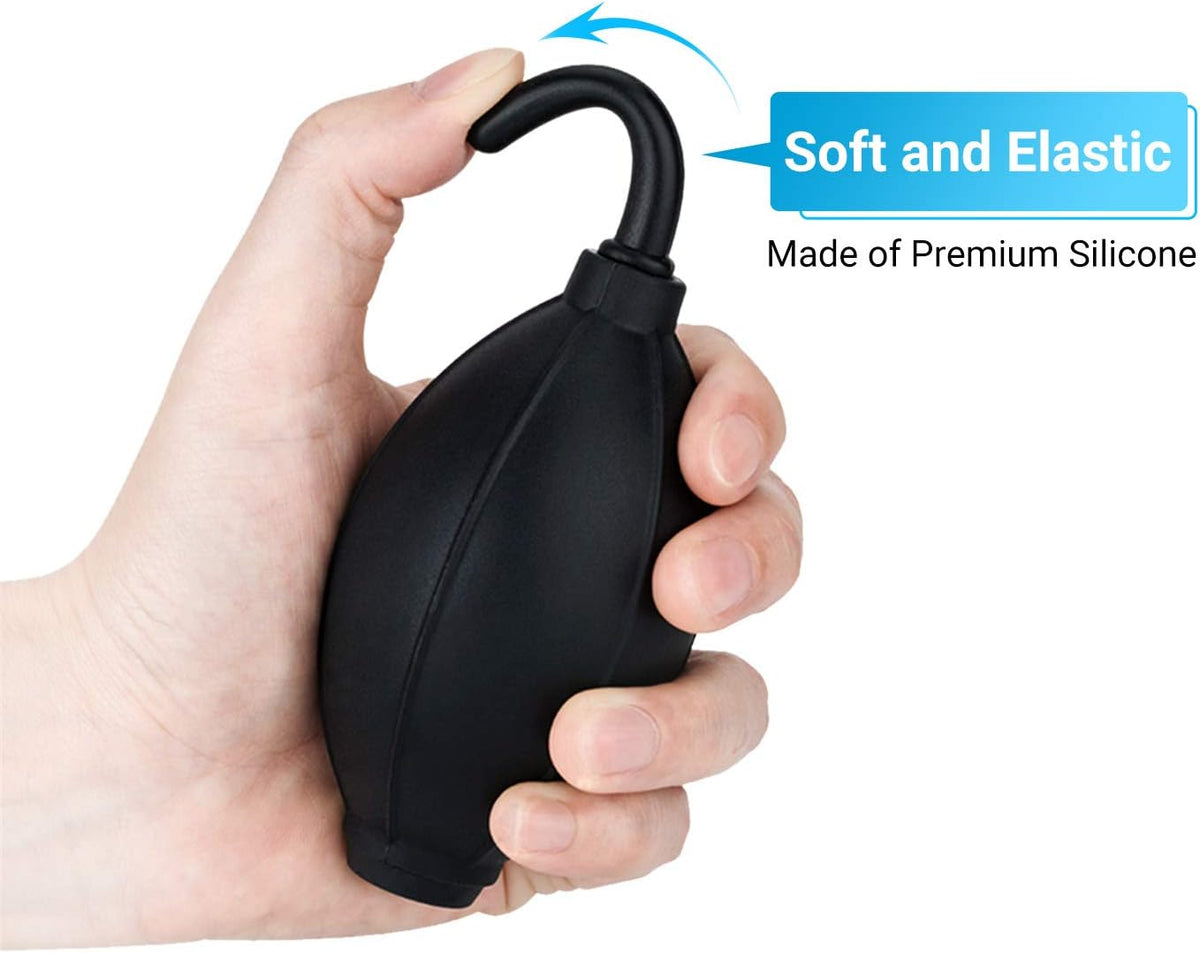 Soft Tip Silicone Super Air Blower Blaster Pump Dust Cleaner Include Micro Fiber Cleaning Cloth, Bulb Blower for Digital SLR Lens Sensor LCD Screens Musical Instruments Keyboards Telescope Filters