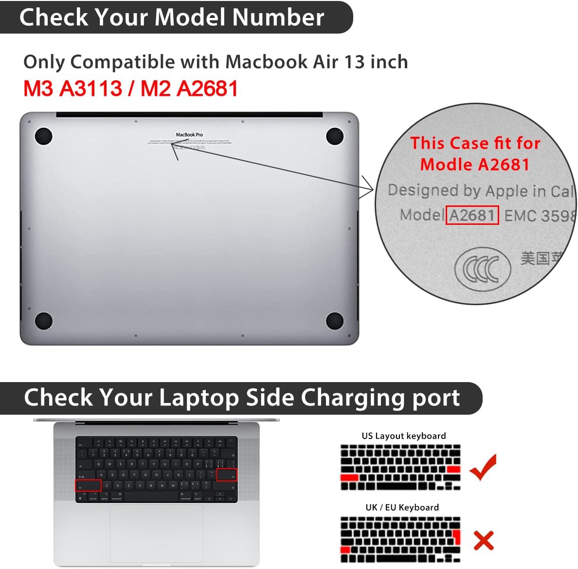 Compatible with MacBook Air 13.6 inch Case 2025 2024 2023 2022 Release M4 A3240 M3 A3113 M2 A2681 with Touch ID, Plastic Hard Shell Case&Keyboard Cover&Screen Film&Webcam Cover, Garden Floral