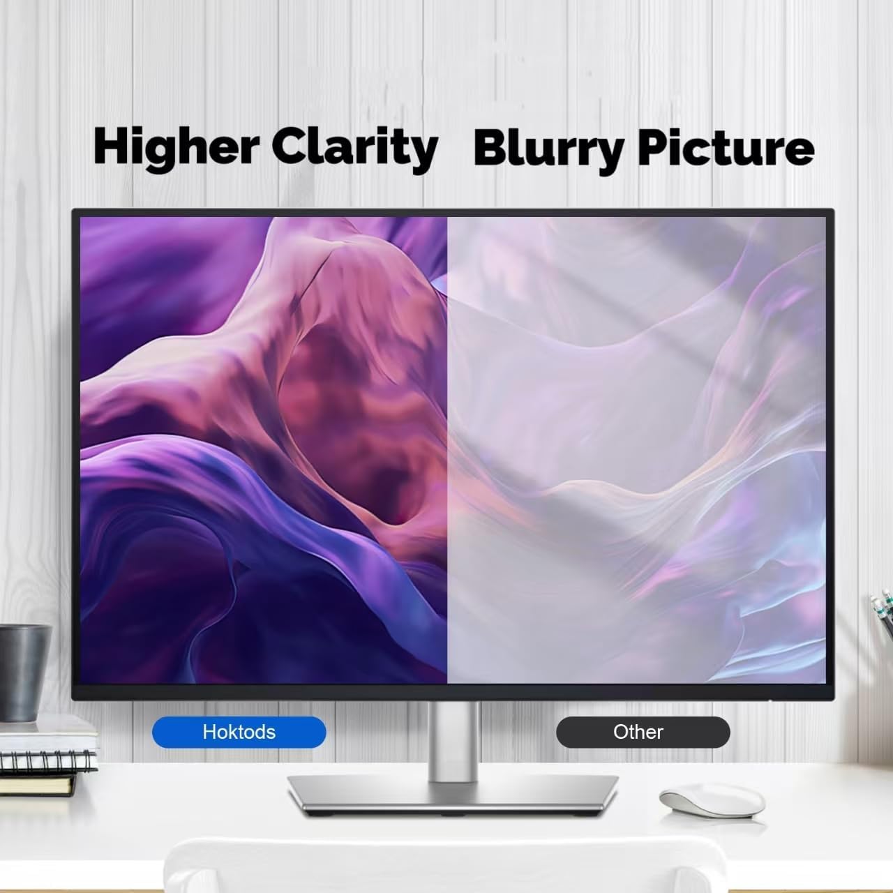 Magnetic Hanging Computer Privacy Screen Filter for 27 Inch, Removable Aluminum Alloy Privacy Shield for 16:9 Widescreen Monitor, Eye Protection Blue Light Filter