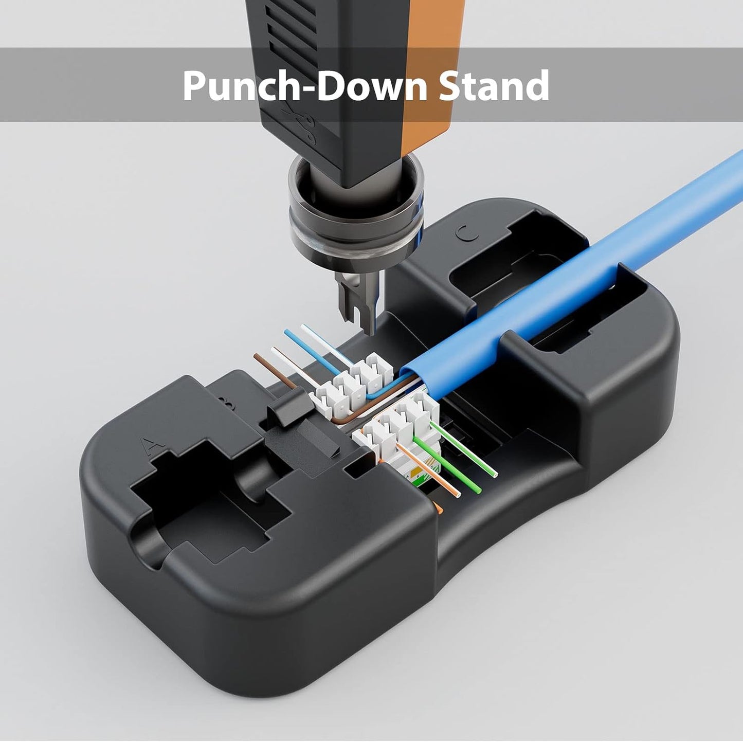 Iwillink 10Gbps Cat6 Keystone Jack RJ45 Modular Ethernet Jack Insert, Punch Down Adapter 25-Pack with Stand, Black