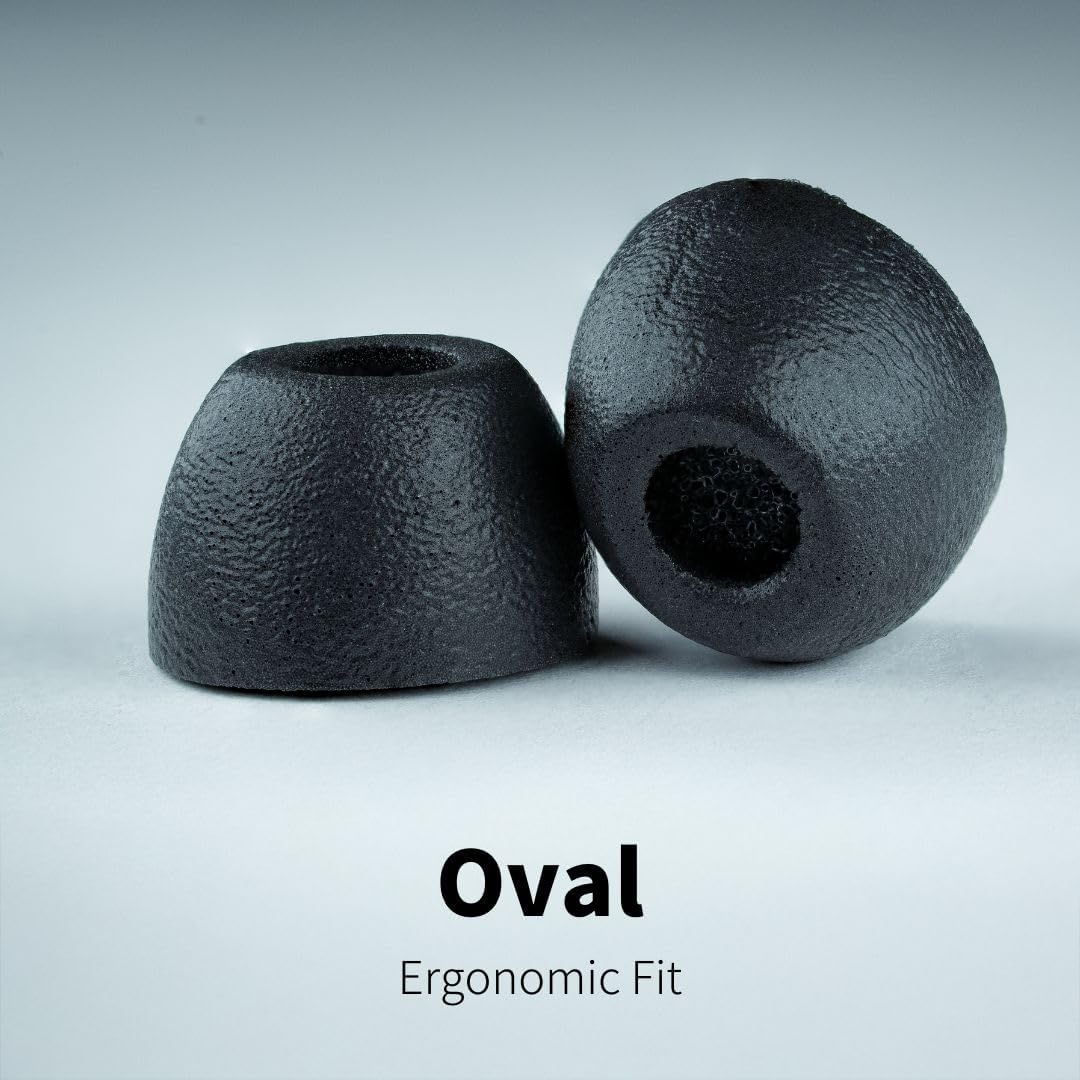 Comply 500 Core Series | Memory Foam Replacement IEM Ear Tips for KZ, Moondrop, FiiO Sennheiser & More | Superior Noise Isolation, Ultimate Comfort, Secure Fit | Oval, Black, Medium (3 Pairs)