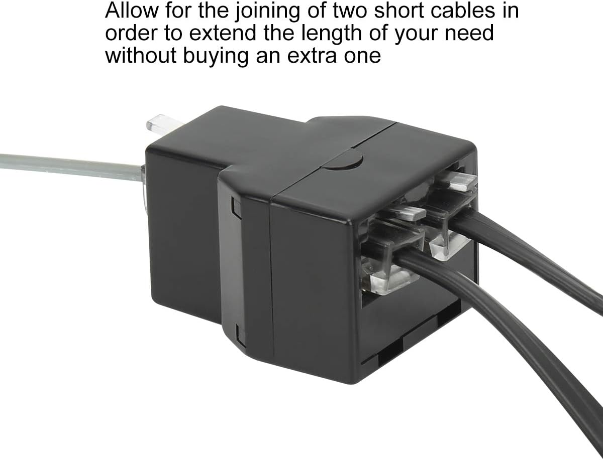 Uvital RJ12 6P6C 1 Female to 2 Female Telephone Line Splitters, Telephone Landline Cable Connector and Separator(Black,4 Pack)