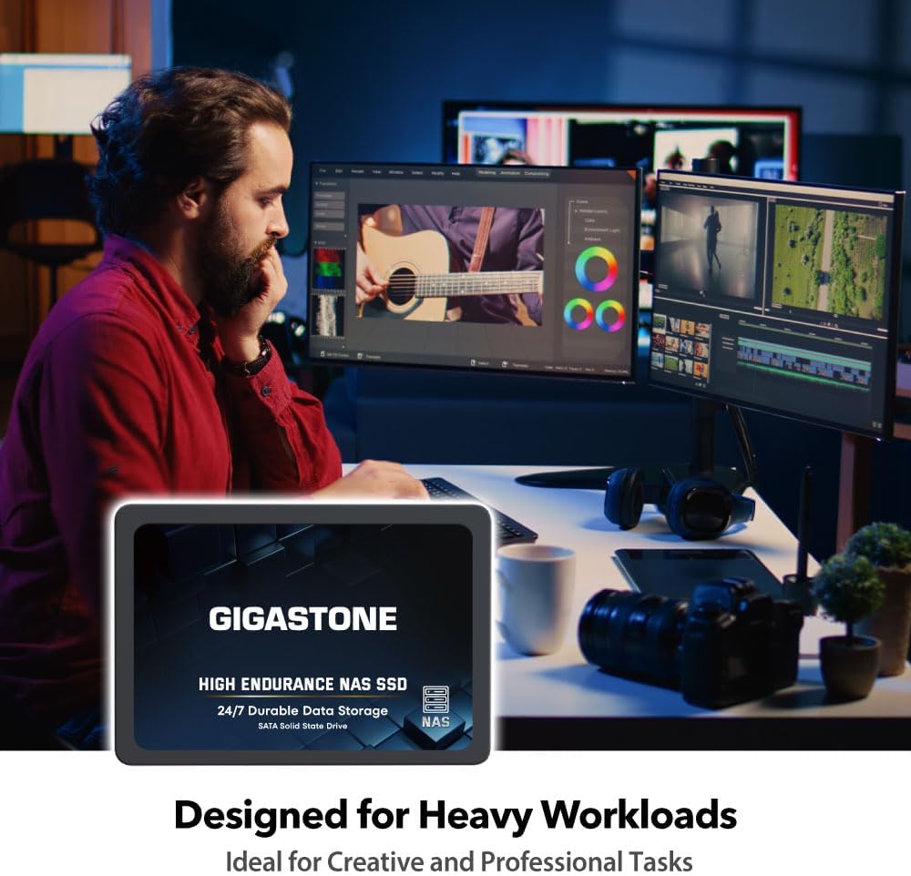 Gigastone 2TB NAS SSD Drive (12-Pack) 24/7 Durable TLC High Endurance RAID Data Storage Network Attached Storage 2.5" SATA Internal Solid State Hard Drives