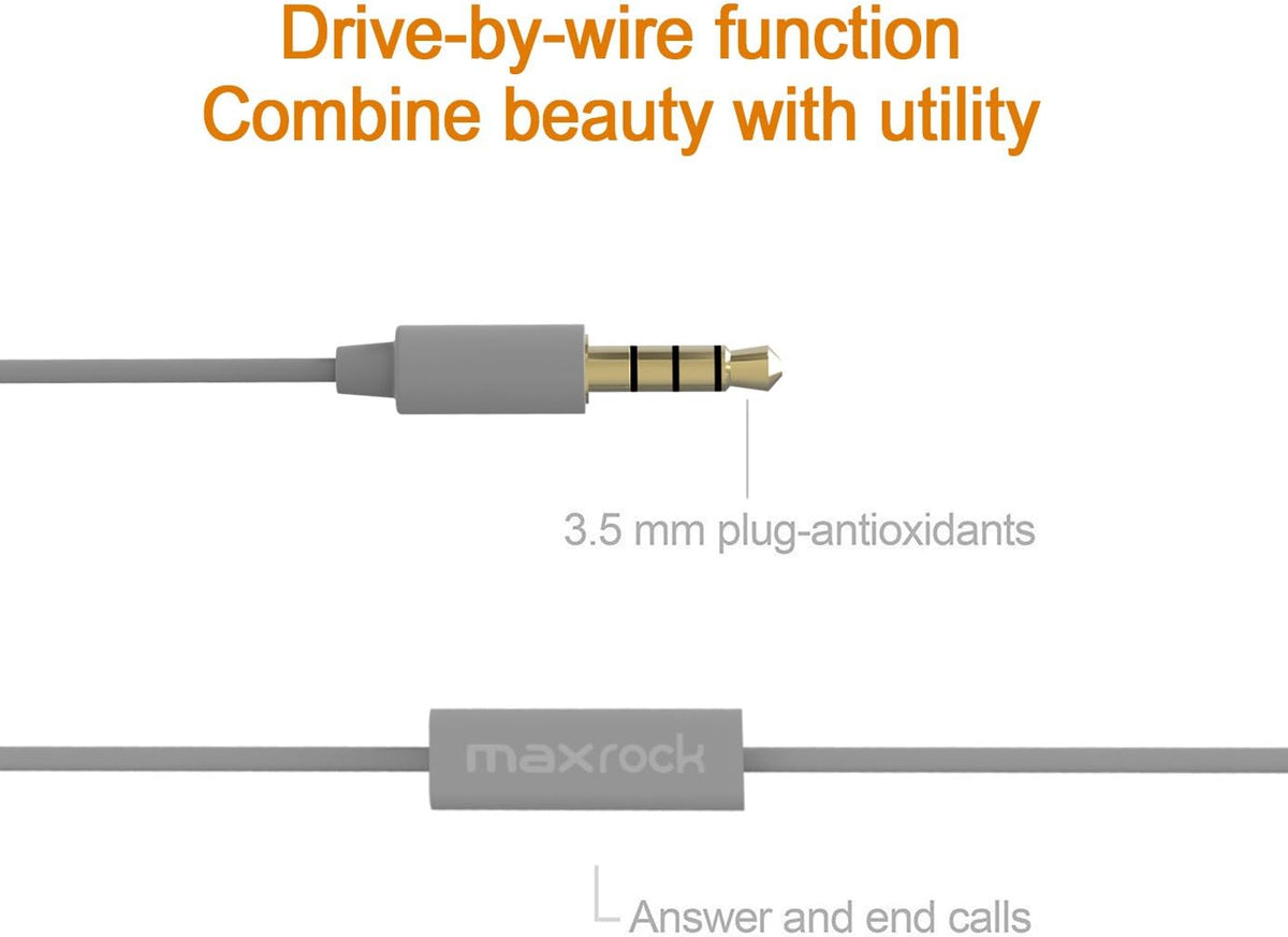 MAXROCK Sleeping Headphones, in-Ear Soundproof Earplug Soft Earbuds with Mic Noise Cancelling Sleep Earphones Earpods for Side Sleeper, Insomnia, Snoring, Air Travel, Bedtime Listening… (Gray)