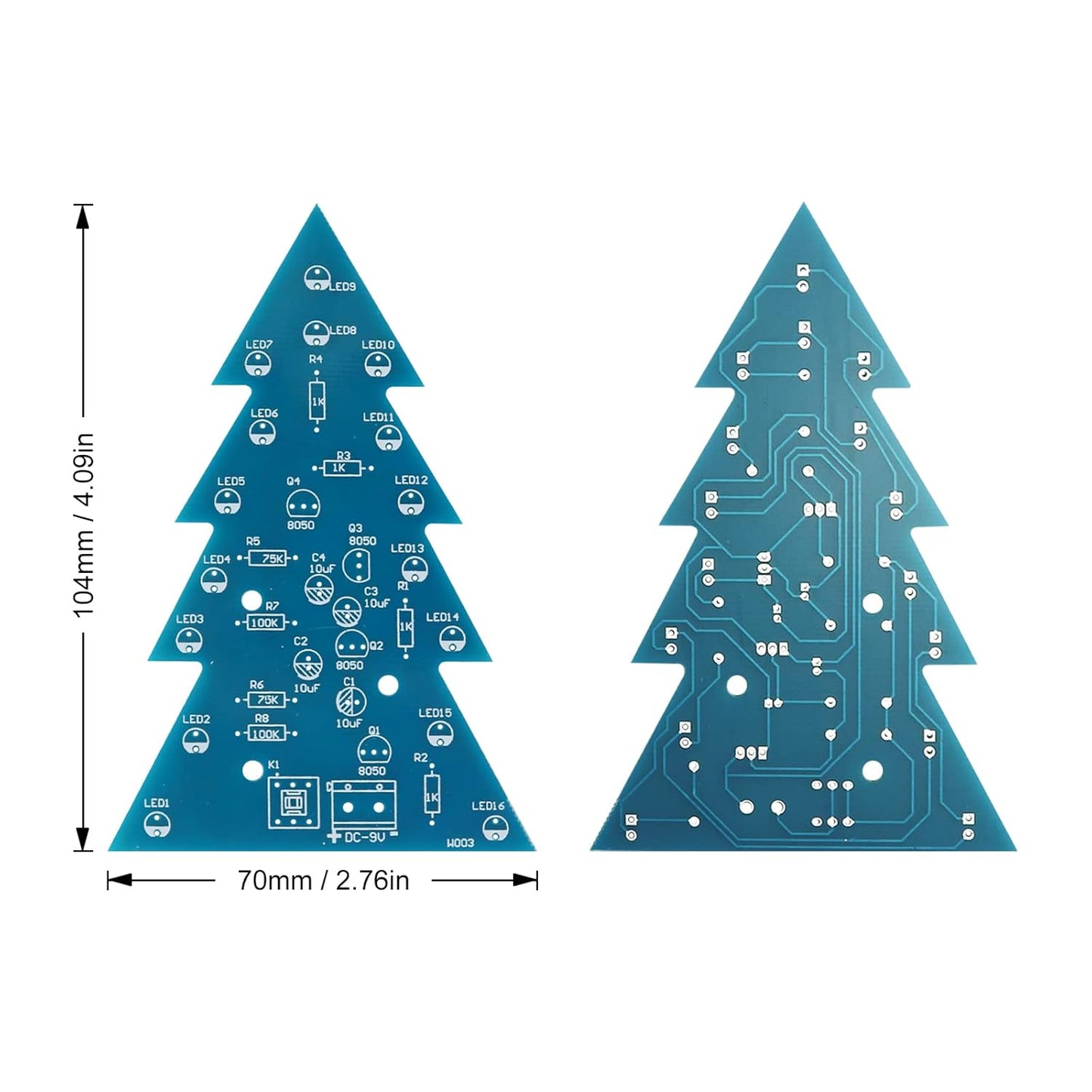 Soldering Practice Kit DIY Mini 2-Color Xmas Tree Plug-in Circuit Kit Learn Soldering Kit for Beginners
