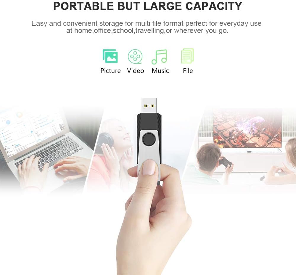 KEXIN Flash Drive 128GB USB 3.0 Flash Drive 5 Pack Thumb Drive Jump Drive USB Drive 3.0 Bulk 128G USB Flash Drives 3.0 Thumb Drives Flash Drive 128 GB Memory Stick for Storage Black 5PCS