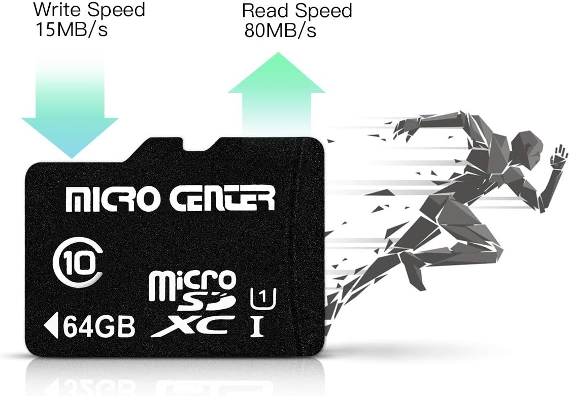 Micro Center 64GB Class 10 Micro SDXC Flash Memory Card 20 Pack with Adapter for Mobile Device Storage Phone, Tablet, Drone & Full HD Video Recording - 80MB/s UHS-I, C10, U1 (20 Pack)