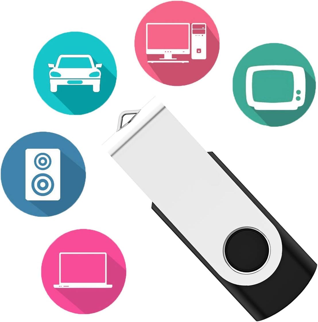 USB Flash Drive 32GB 100 Pack, Bulk USB 2.0 Flash Drives Thumb Drive Swivel Memory Stick Jump Drive Pen Drive,32 gig 100 Pieces