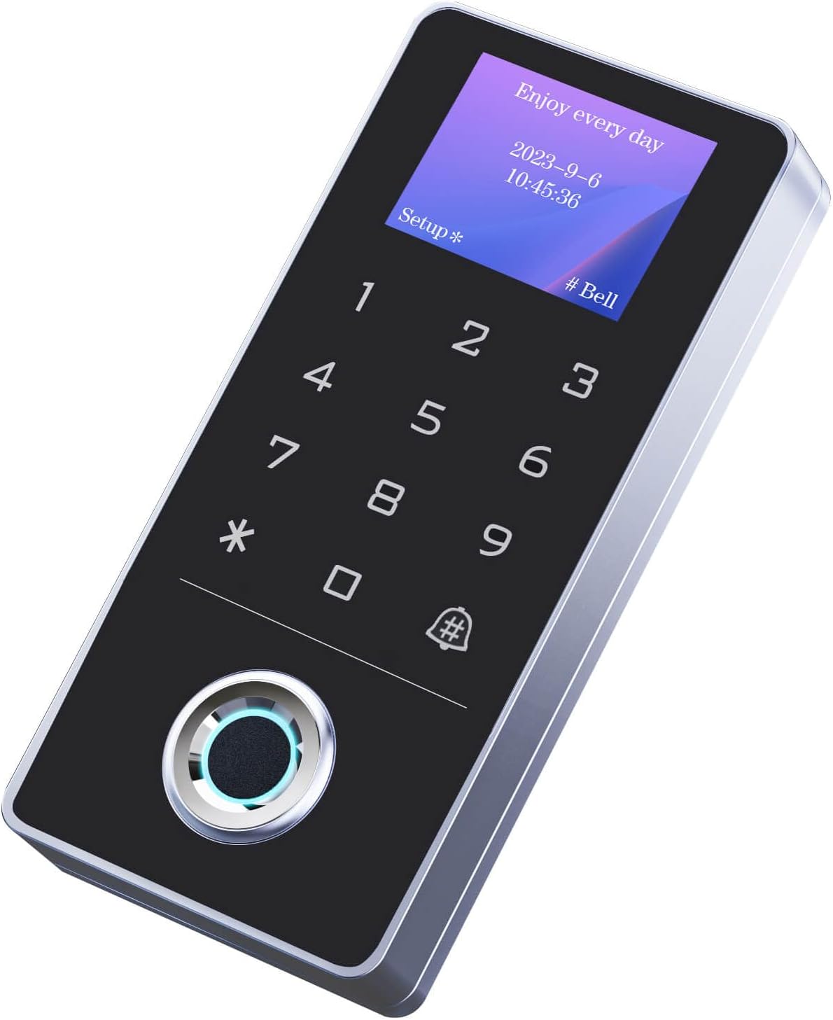 Door Access Control System Kit - Fingerprint, RFID Card, and Password Entry, 600LB Magnetic Lock, Infrared Wireless Switch, Waterproof Door Access Controller with LCD Screen Display