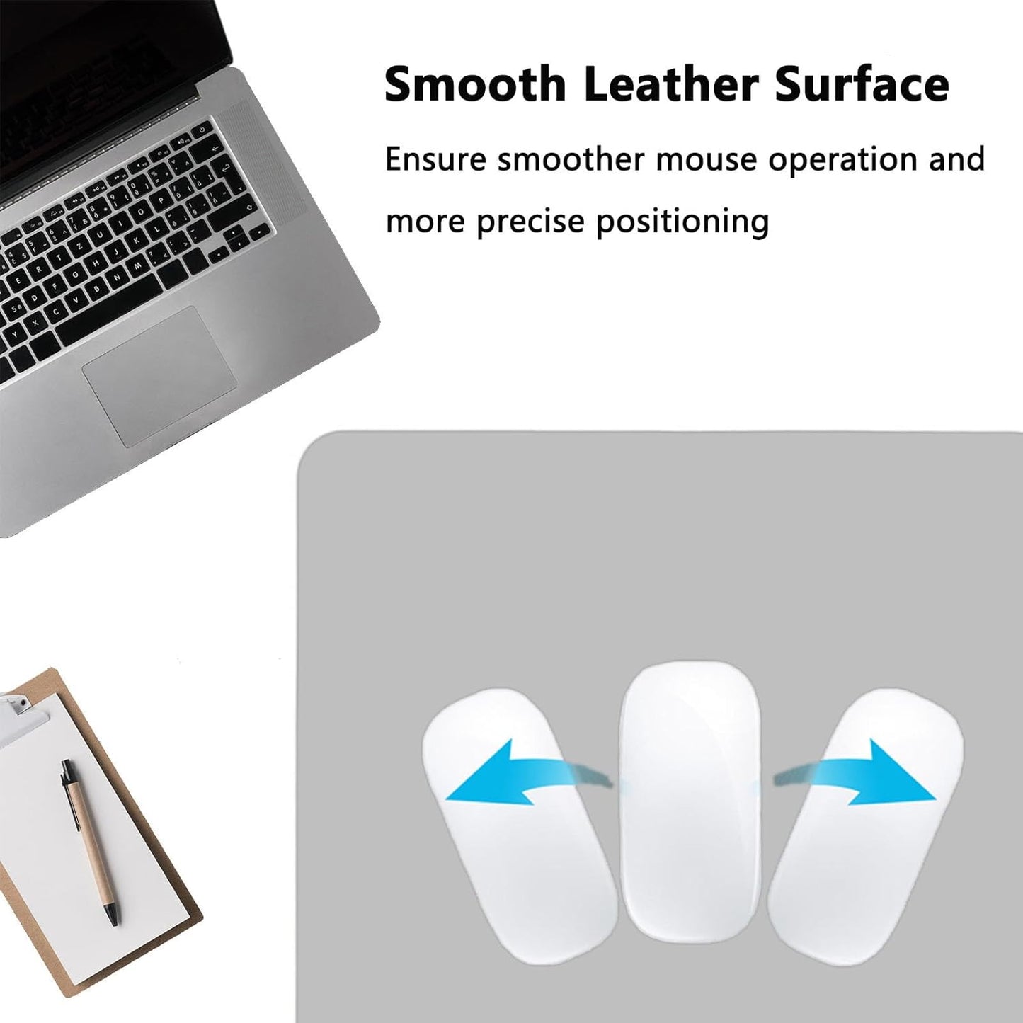 PU Leather Desk Pad Protector Gaming Mouse Pad Non Slip Desk Mat for Keyboard and Mouse Waterproof Desk Writing Pad for Office and Home Desk Accessories(Gray, 35.4 * 17.7)