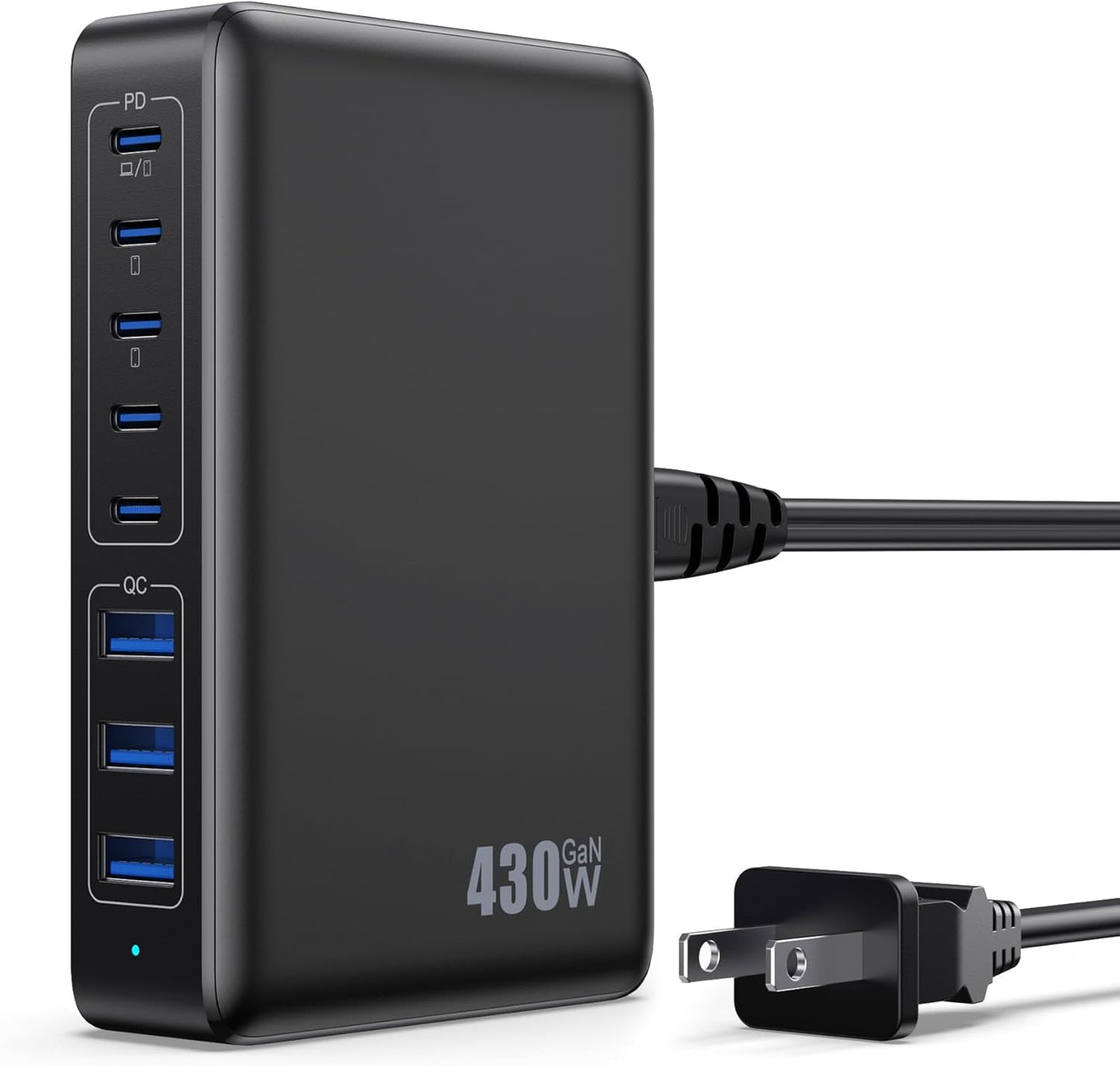 USB C Charger 430W USB C Charger Block 8-Ports GaN IV Fast Charging Station,PD 100W Laptop Charging Hub Wall Adapter Compatible with MacBook/Air,DELL,Steam Desk,iPhone 16/15/14,Galaxy S24 etc
