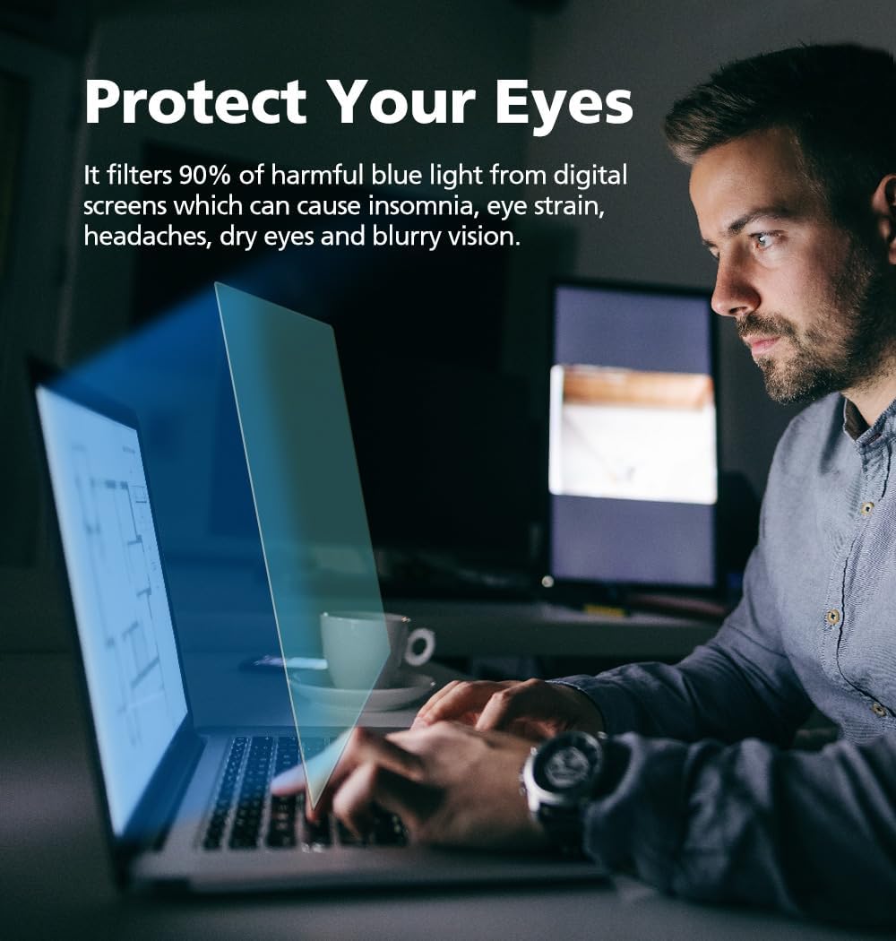 Anti Blue Light Matte Screen Protector For Macbook Air 13.6" (2024 M3) | Anti-Glare | Reducing Eye Fatigue with Blue Light Blocking Filter