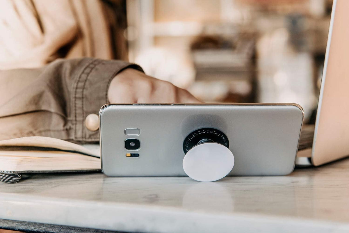 PopSockets Plant-Based Phone Grip with Expanding Kickstand, Adhesive Grip, Eco-Friendly - Clear