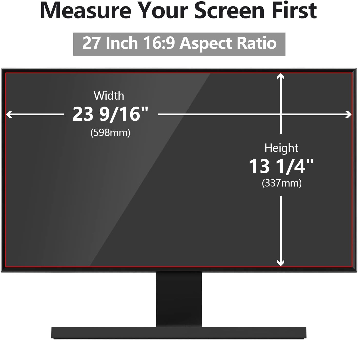 [2 Pack] 27 Inch Computer Privacy Screen Protector for 16:9 Widescreen Monitors-Anti-Glare & Blue Light Filter,Anti-Spy Film,Reduces Eye Strain (Fits Most Desktop Screens)