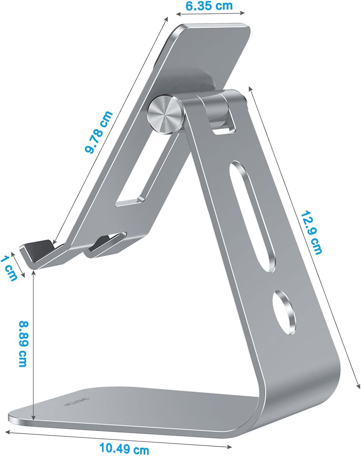 OMOTON Adjustable Tablet Stand for Desk, Upgraded Longer Arms for Greater Stability, T2 Tablet Holder with Hollow Design for Bigger Sized Phones and Tablets Such as iPad Pro/Air/Mini, Grey