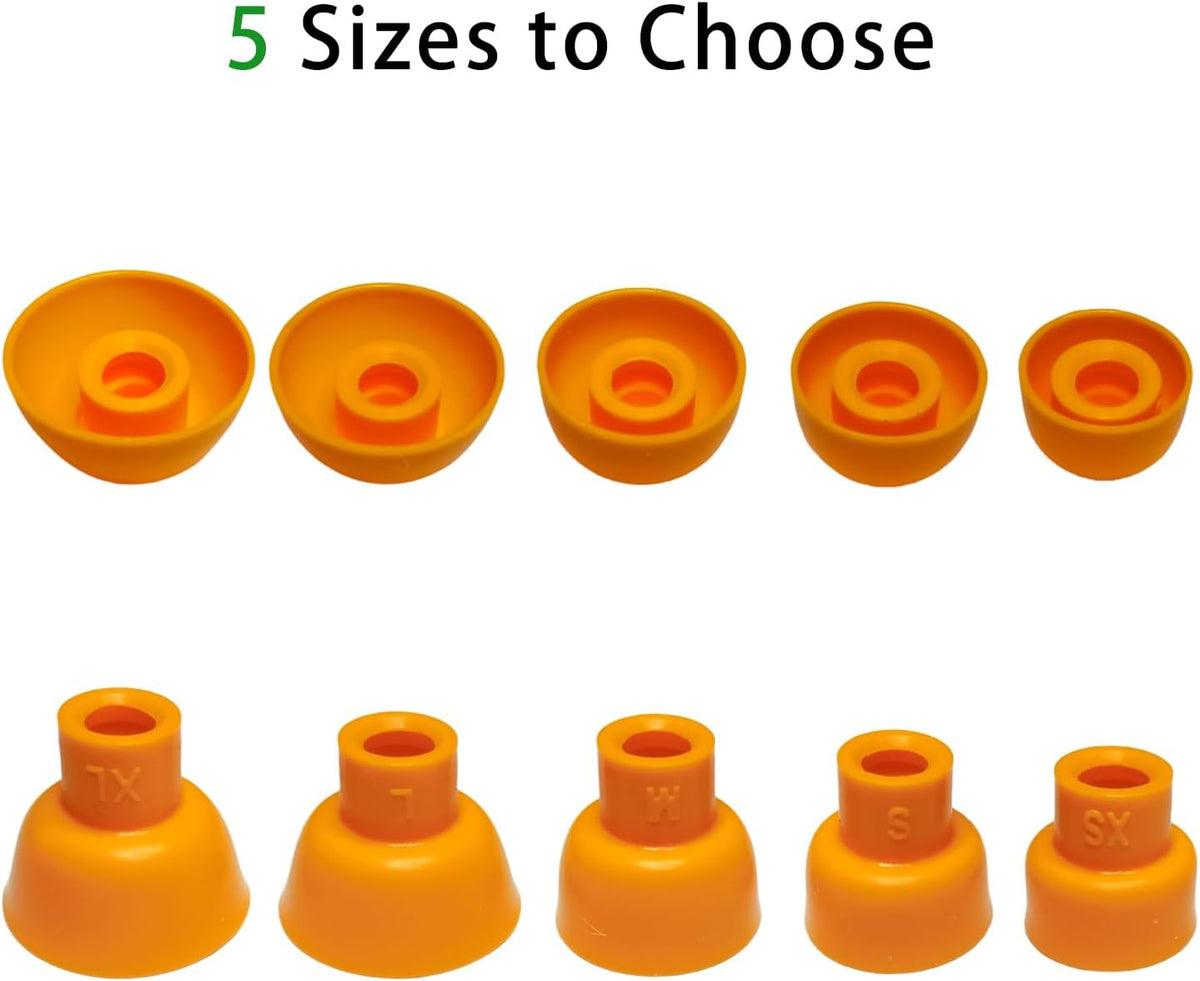 Silicone Earbuds Tips for Powerbeats Pro2 Replacement Ear Tips 10 Pairs XL/L/M/S/XS - Compatible with Beats Studio Buds/Beats Fit Pro/Solo Buds, Orange