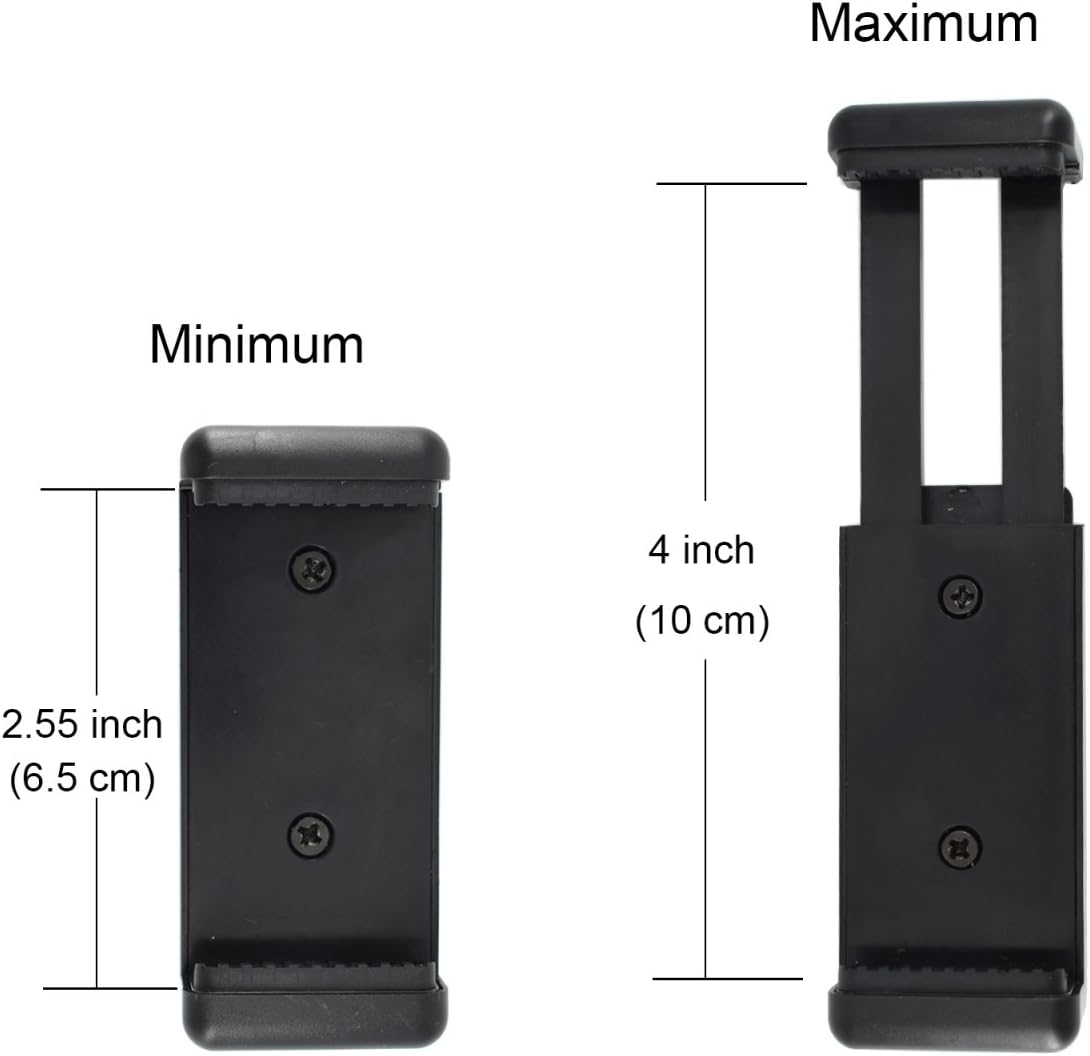 Universal Cell Phone Tripod Mount Adapter, OIMIO Phone Holder Clip Connector Head Used for Monopod Selfie Stick DSLR Travel Mini Flexible Tripod and More(2 Pack)