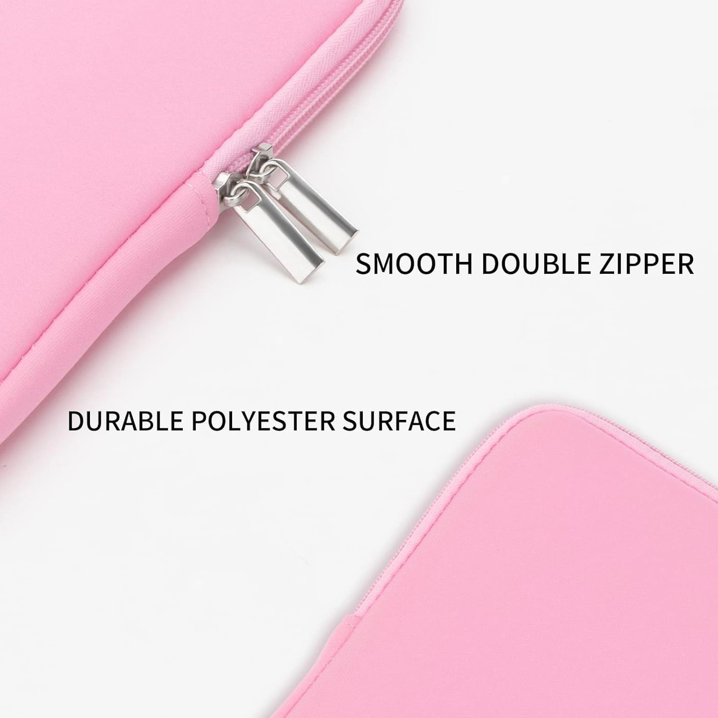 RAINYEAR 11-11.6 Inch Laptop Sleeve Protective Case Soft Lining Carrying Bag Padded Zipper Cover Compatible with 11.6" MacBook Air for 11" Notebook Computer Tablet Chromebook (Pink, Upgraded Version)