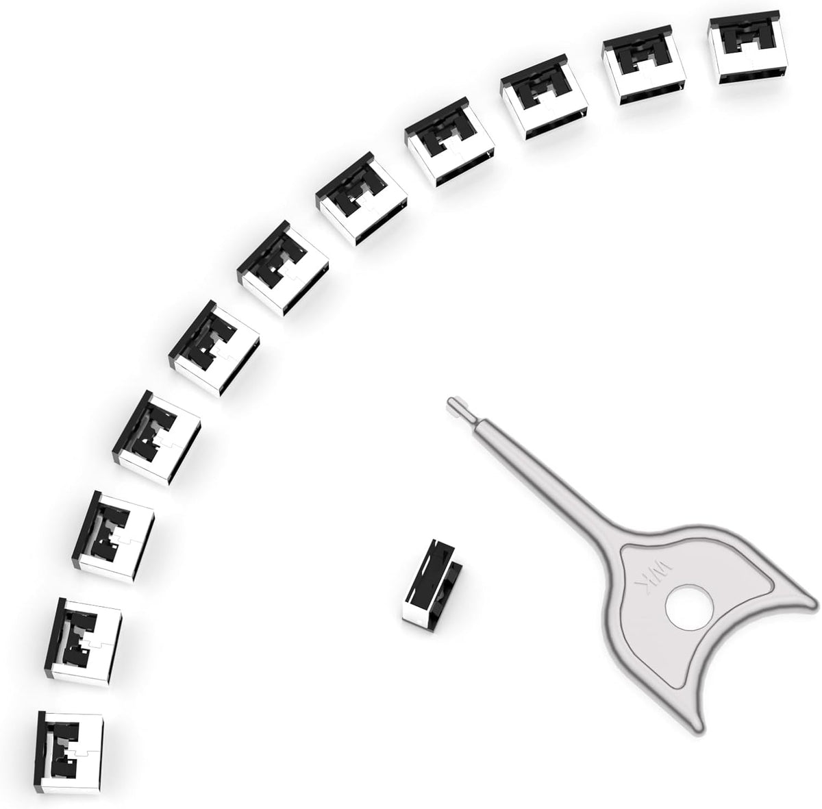12PCS USB Metal Port Lock Blocker with 1 Key - Secure USB-A Port Protector for PC/Laptop, Anti-Theft Data Security Lock, Dust & Moisture Proof Cover, Removable Type-A Connector Black