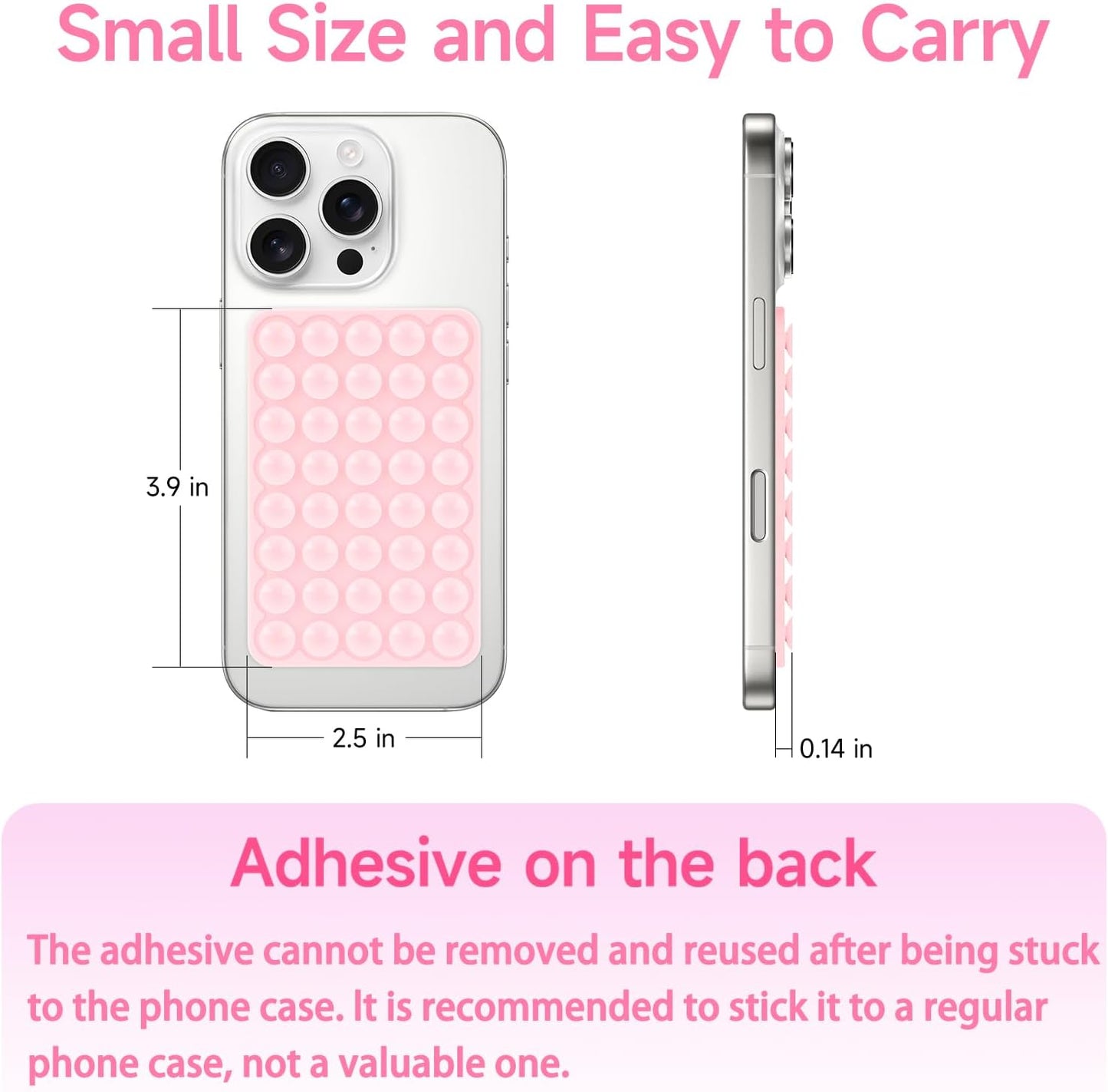 Silicone Suction Phone Case Mount, Non Slip Suction Cup Phone Mount, Phone Accessories Holder for Selfies and Videos, Silicon Adhesive Phone Stand Sticky for Cell Phone Light Blue
