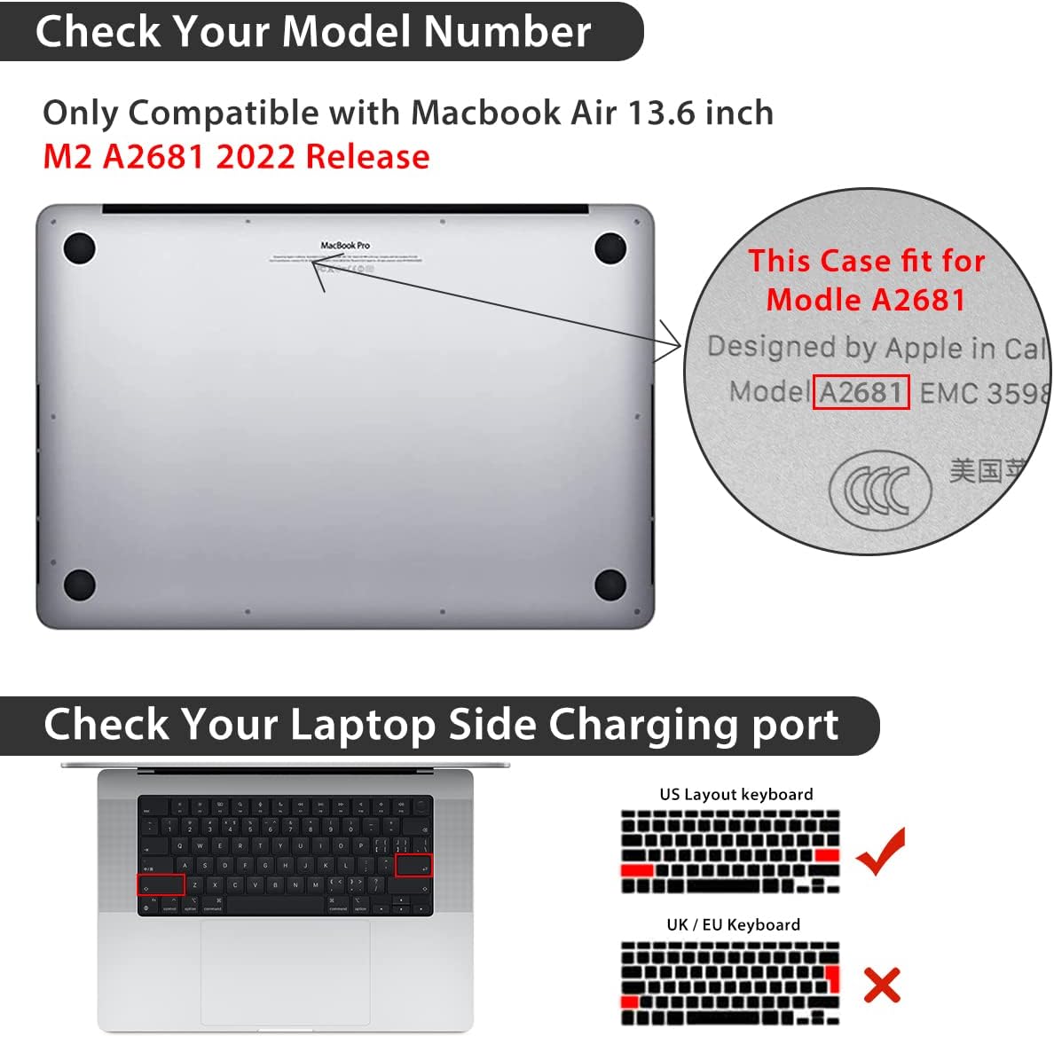 Compatible with 2025 2024 2023 2022 MacBook Air 13.6 inch Case M4 A3240 M3 A3113 M2 A2681 with Touch ID, Plastic Hard Shell Case&Keyboard Cover&Screen Protector&Webcam Cover, Abstract Leaf