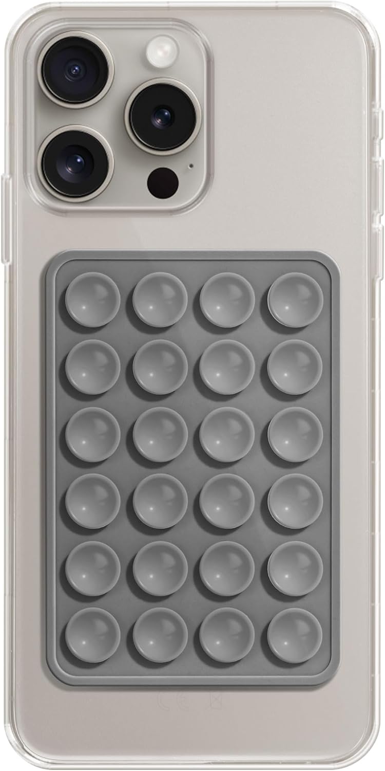 Silicone Phone Sticky Grip, Suction Phone Case Mount for iPhone and Android, Hands-Free Sticky Cell Phone Grip, Mobile Fidget Mirror Holder for Selfies and Videos