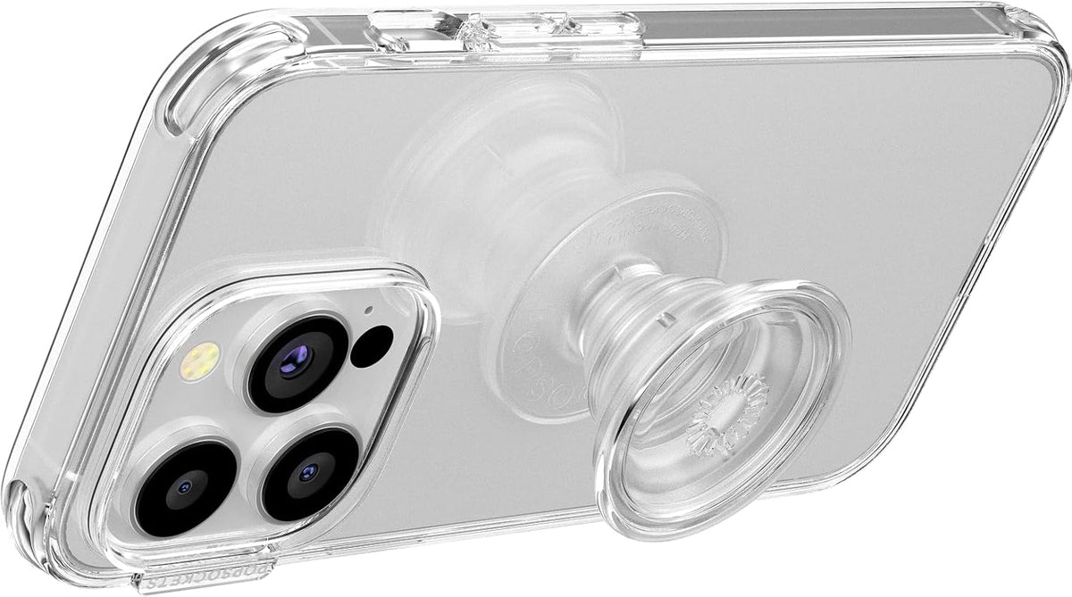 PopSockets Phone Grip with Expanding Kickstand, Adhesive Grip - Clear