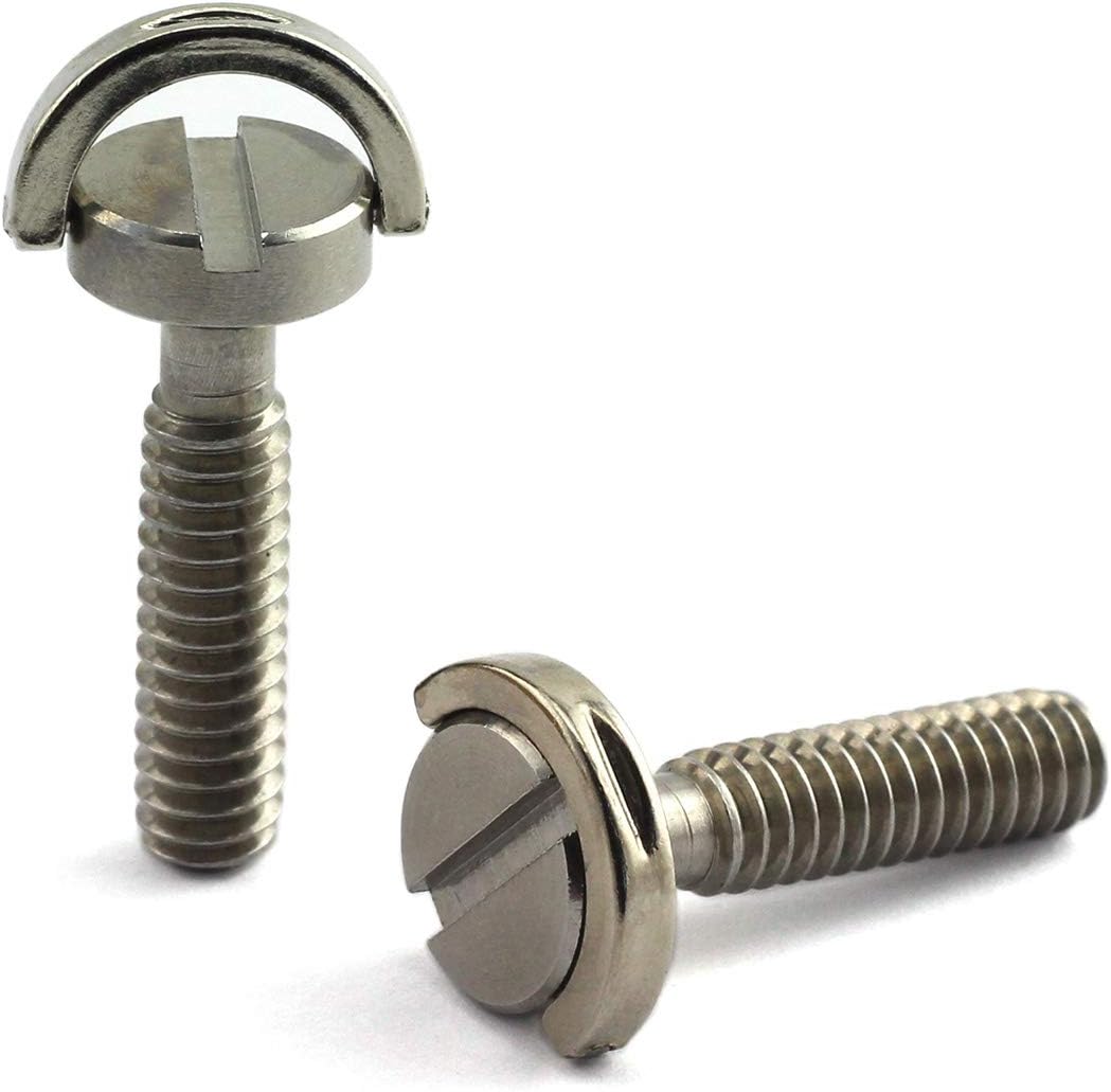 HJ Garden 2pcs 1/4-20 Thread D-Ring Stainless Steel Camera Fixing Screws for Camera Tripod Monopod QR Plate,D Shaft Quick Release Plate Mounting Screw 26mm Length