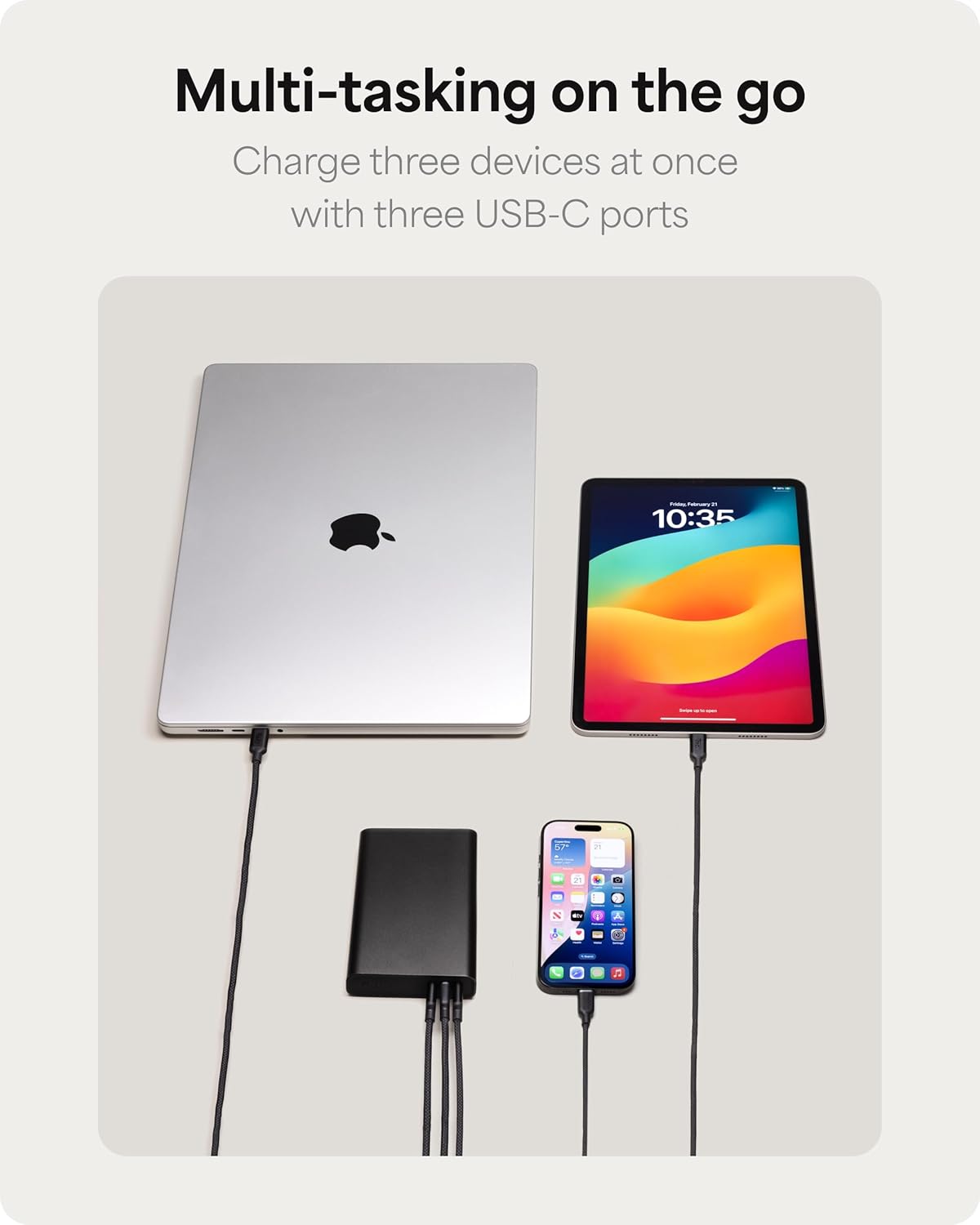 Mophie Powerstation Pro 20,000mAh Power Bank (Gen 3) – Ultra-Fast USB-C PD, 45W Output, Charges 3 Devices, Up to 4 Phone Charges, LED Indicator, Premium Anodized Aluminum Body, Black