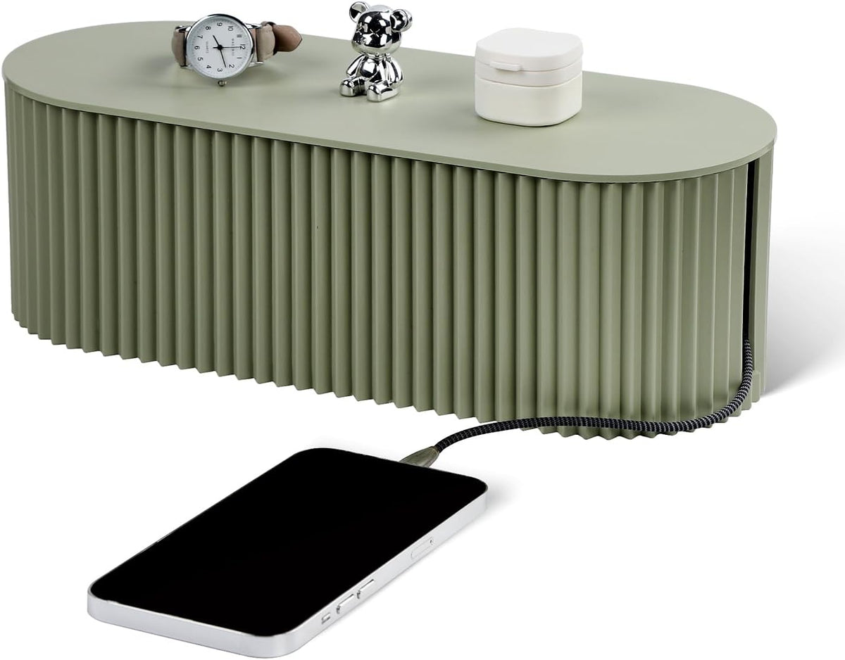 Cable Management Box Large Cable Organizer Box for Power Strips, Surge Protectors, Chargers, Adapters, TV Computer Wires Cable Hider Organizer Box with Cable Ties，Wire Ties - Green