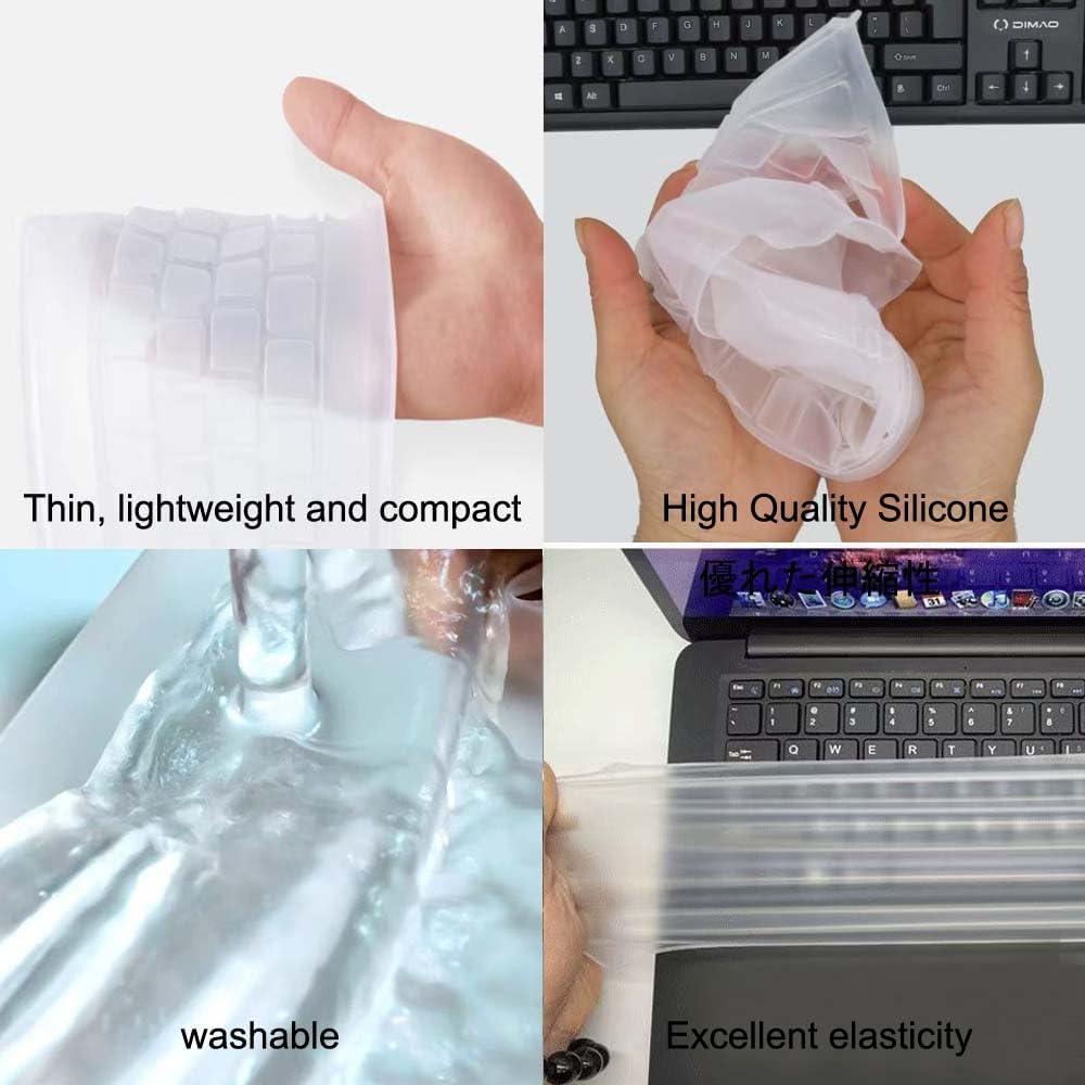 Ultra Thin Desktop PC Silicone Clear Keyboard Cover Skin Protector for 104/107 Keys Standard Desktop Keyboard, Waterproof, Dustproof, Reusable