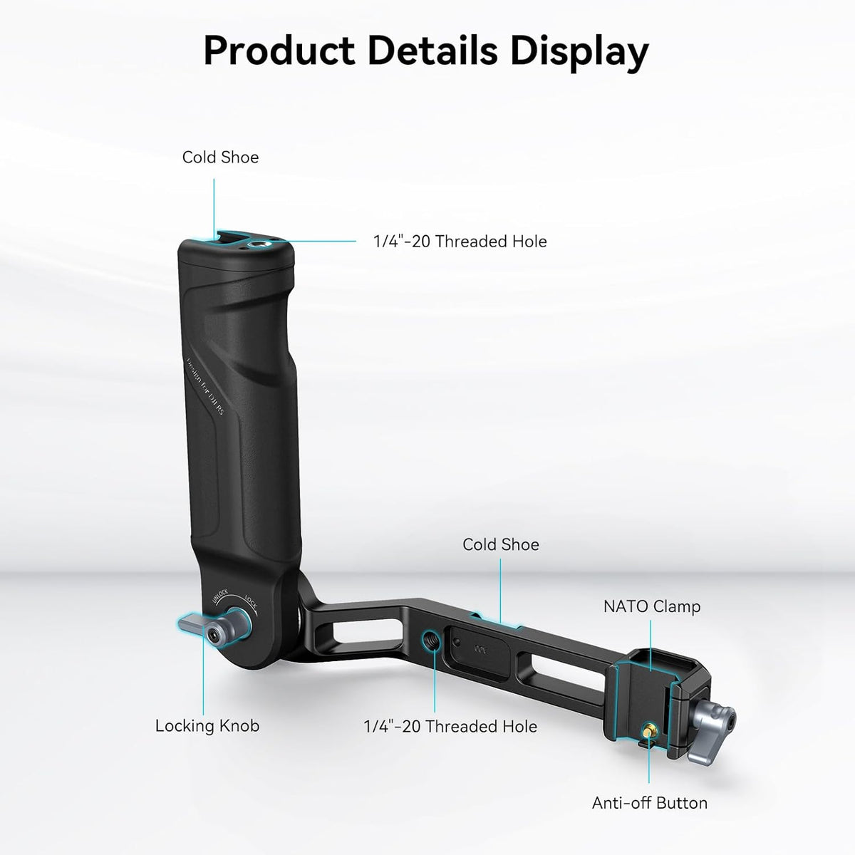 SmallRig Plastic Lightweight Adjustable Handle Sling Handgrip Only for DJI RS 4 Mini/RS 3 Mini Gimbal Handheld Stabilizer, with NATO Clamp and Cold Shoe Mount