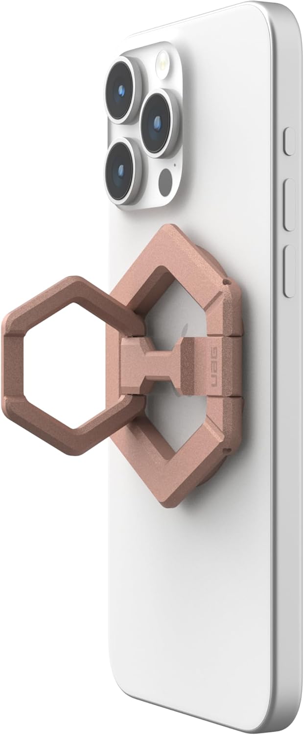 URBAN ARMOR GEAR UAG Magnetic Phone Ring Stand Compatible with MagSafe Magnet, Removable Metal Finger Ring Grip & 360 Rotation Adjustable Kickstand for iPhone 16/15, Galaxy S25, S24, Nude